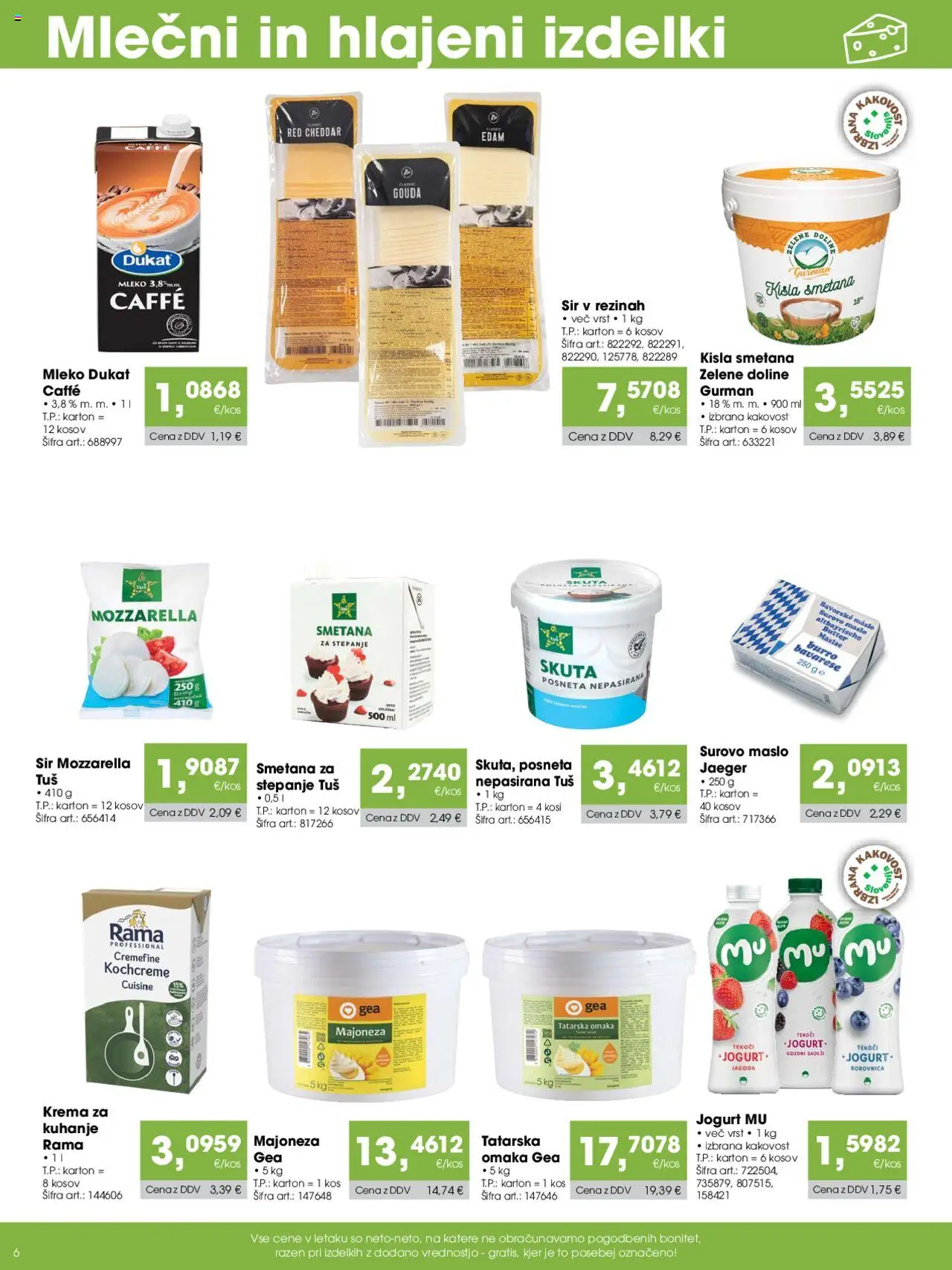 Novi Tuš katalog ponudbe – veljaven od 07.10.2025 | Stran: 6 | Izdelki: Krema, Mleko, Maslo, Skuta