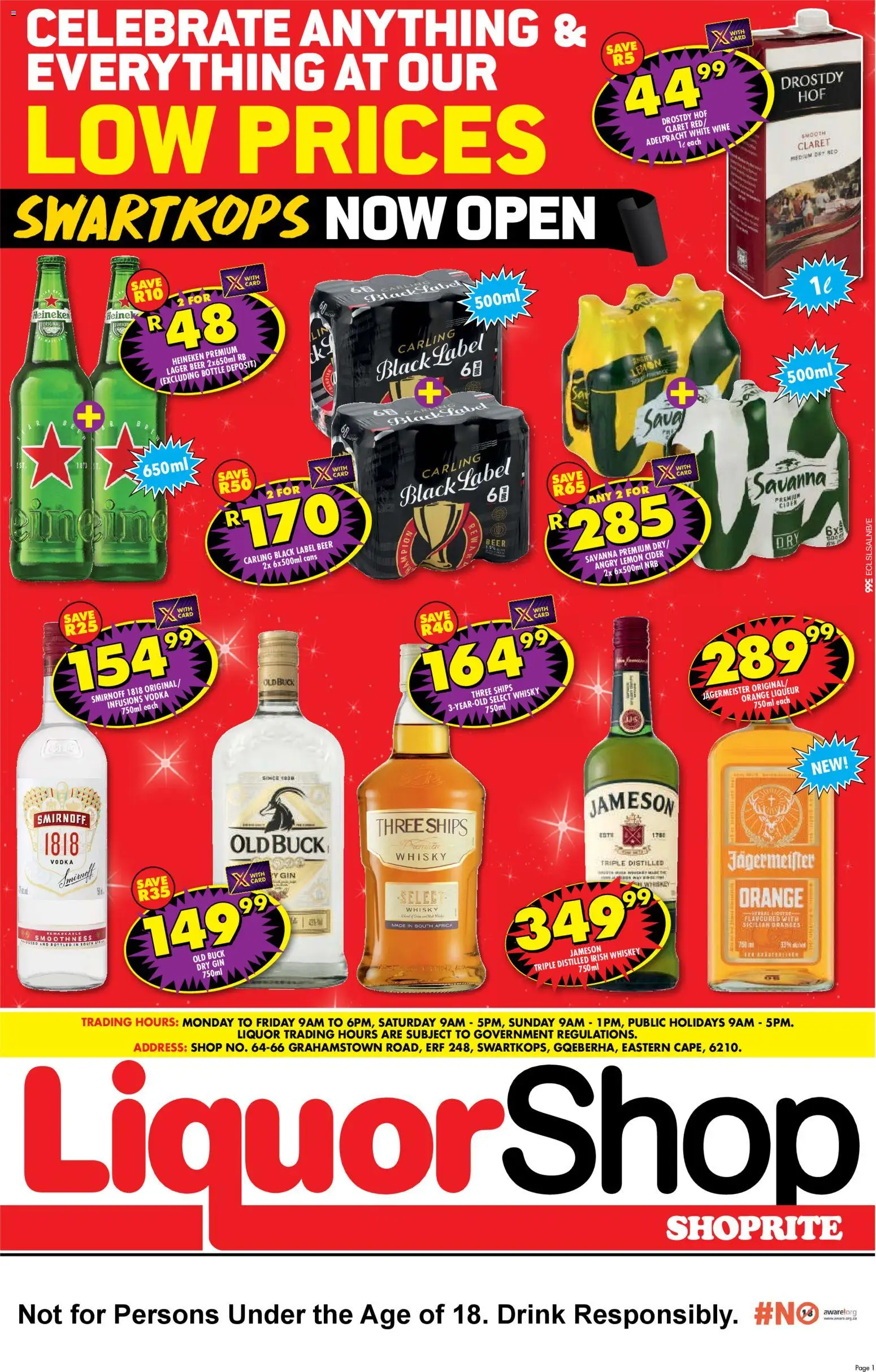New Shoprite catalogue – valid from 15.12.2025 | Page: 1 | Products: Wine, Beer, Gin, Vodka