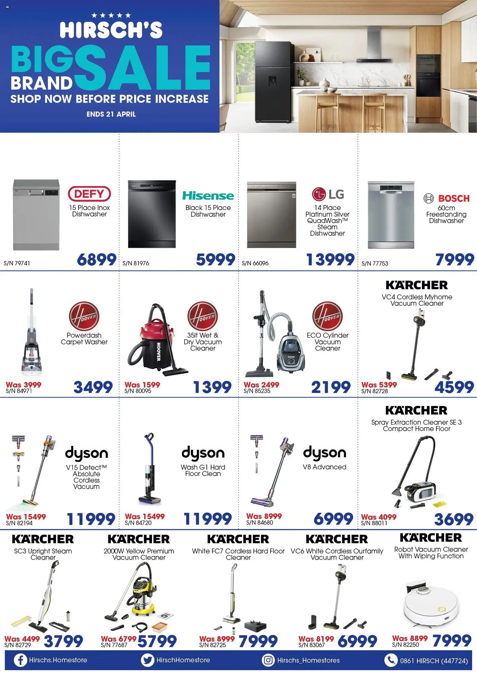 New Hirsch's catalogue – valid from 13.04.2026 | Page: 4 | Products: Dishwasher, Vacuum cleaner, Carpet