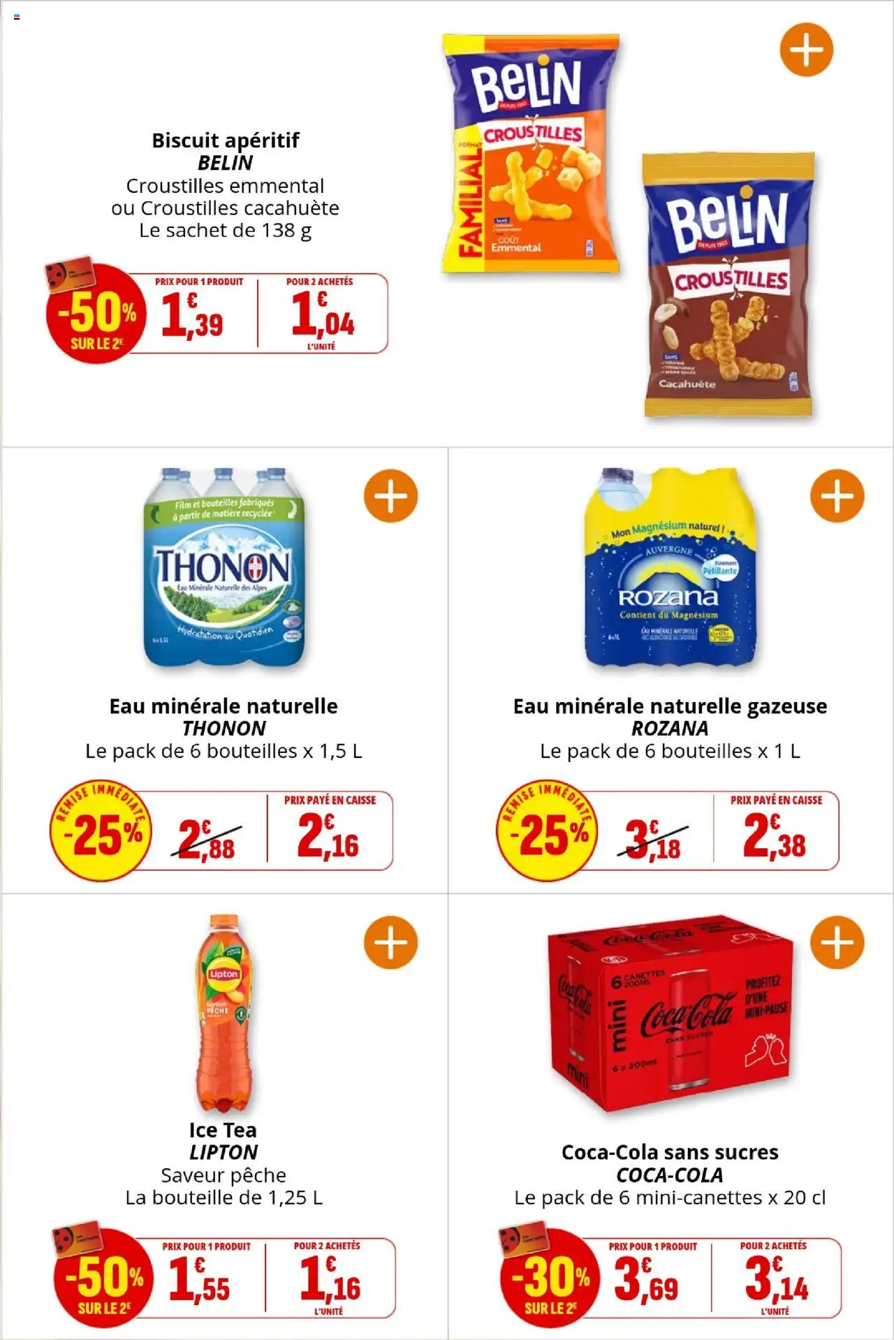  | Page: 29 | Produits: Eau minérale, Cacahuète, Emmental, Eau minérale naturelle