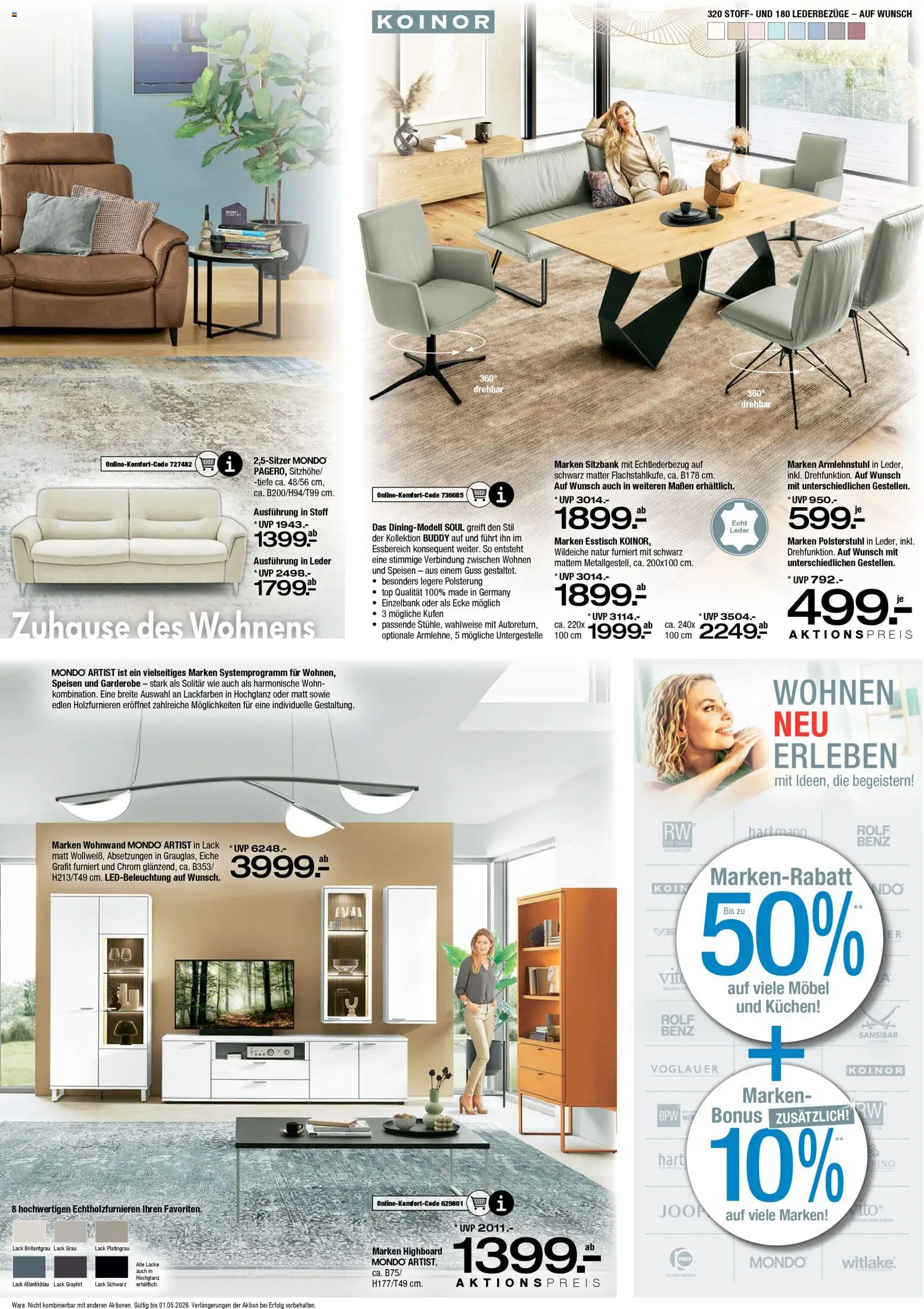 Ostermann Prospekt 	 – gültig ab 11.04.2026 | Seite: 5 | Produkte: Wohnwand, Esstisch, Sitzbank, Kuchen
