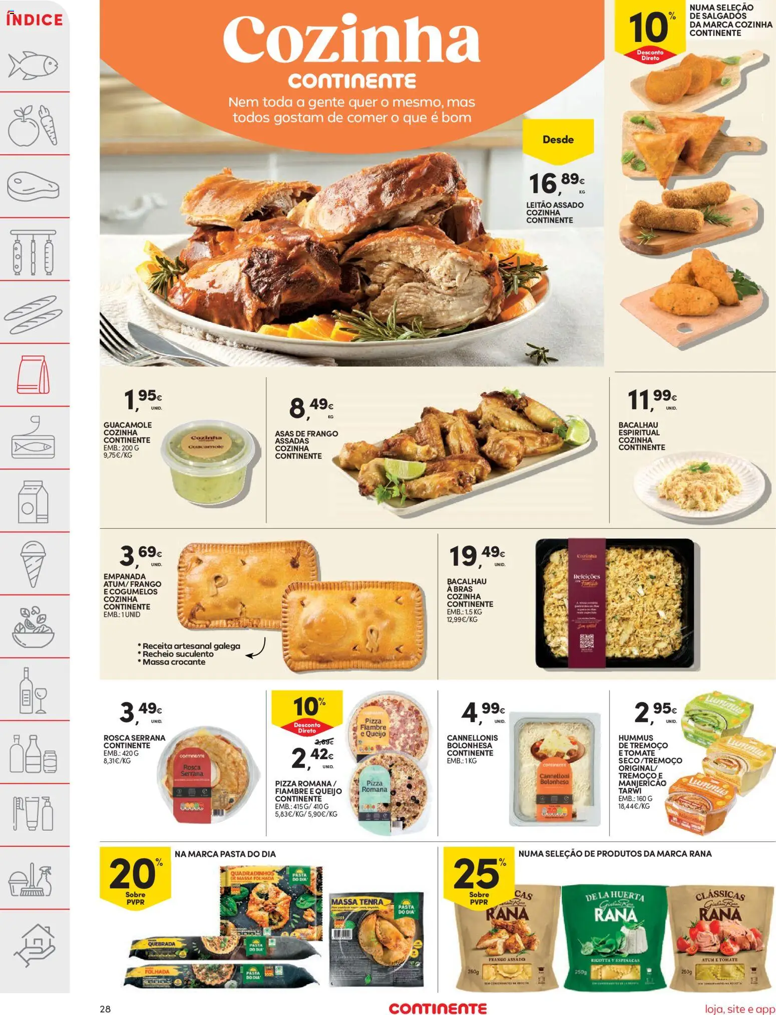 Continente folheto │ válido de 26.12.2025 | Página: 28 | Produtos: Frango, Pizza, Tomate, Cogumelos