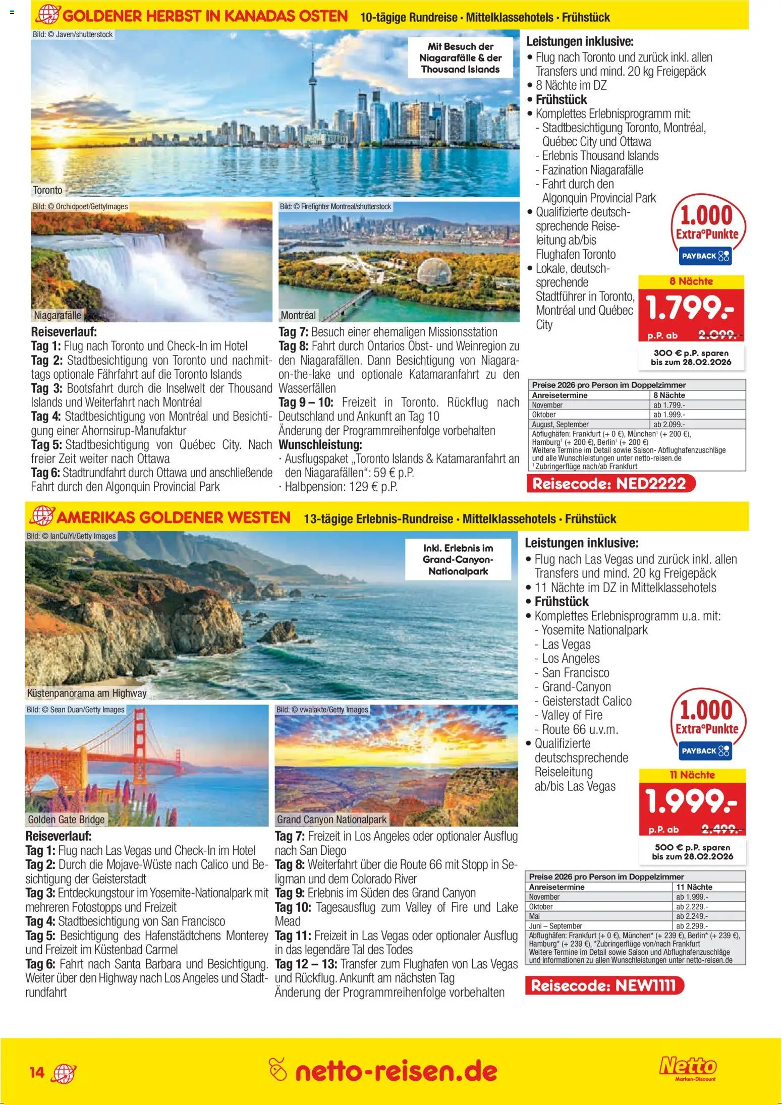 Netto Reisen Reise-Sonderangebote – gültig ab 15.01.2026 | Seite: 14 | Produkte: Obst