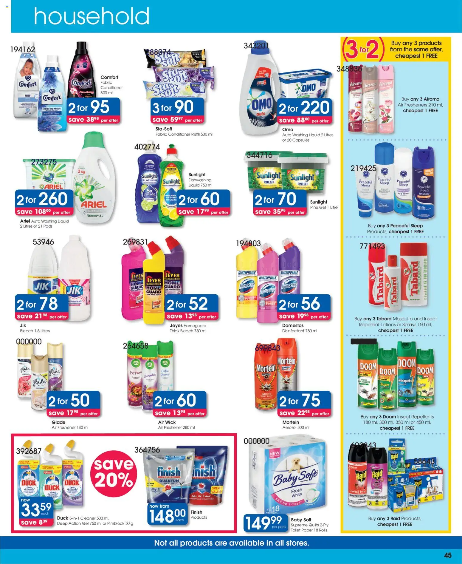 New Clicks catalogue – valid from 09.12.2025 | Page: 45 | Products: Disinfectant, Air freshener, Bleach, Conditioner