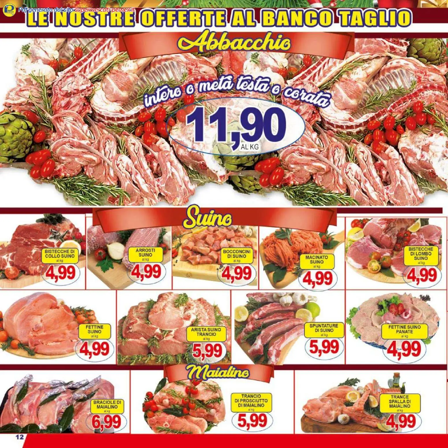 Volantino Pewex del 16.12.2025 | Pagina: 12 | Prodotti: Suino, Prosciutto, Macinato