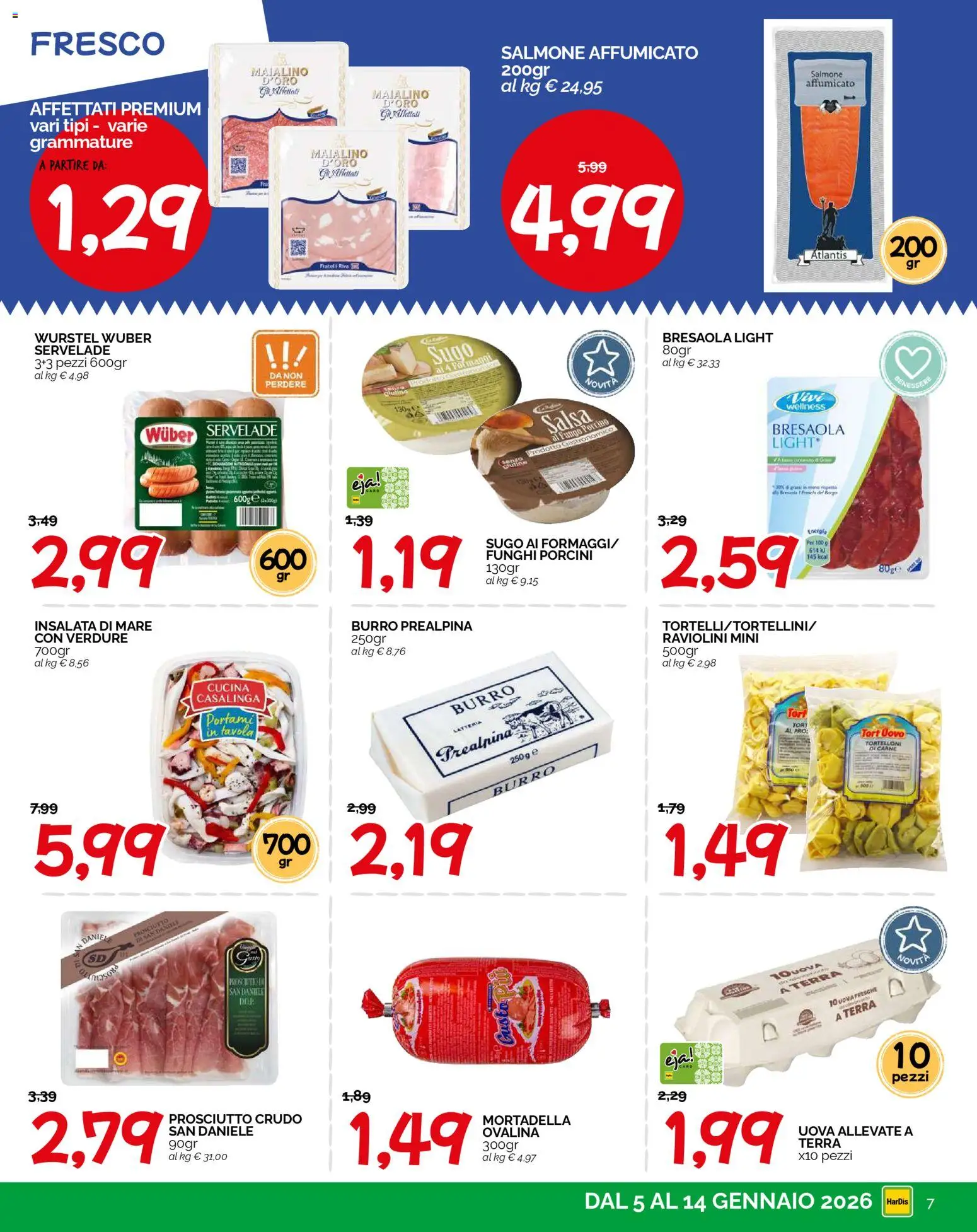 Volantino HarDis del 05.01.2026 | Pagina: 7 | Prodotti: Uova, Verdure, Salsa, Funghi