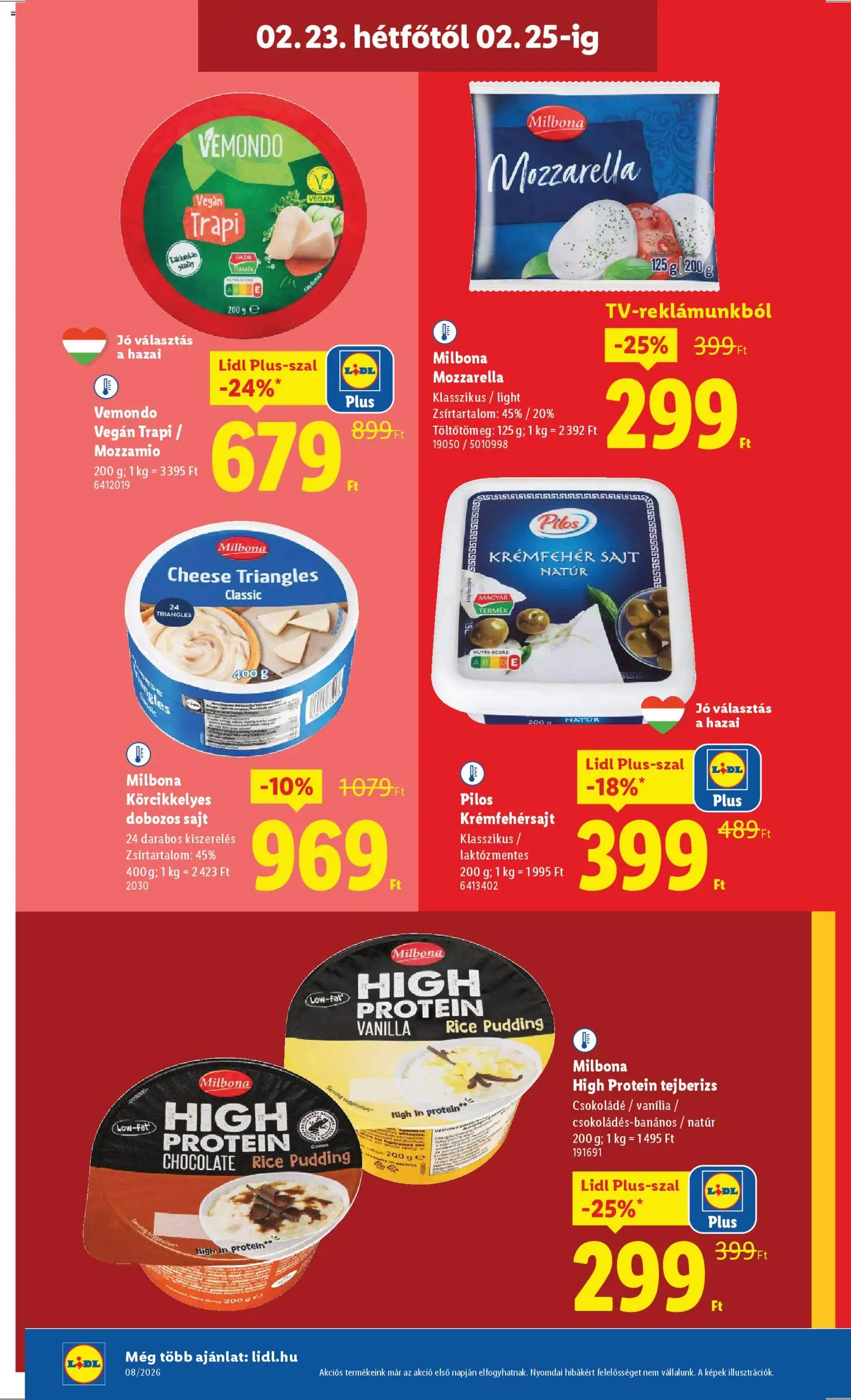 Lidl akciós ujság - amely érvényes a következő dátumtól: 19.02.2026 | Oldal: 50