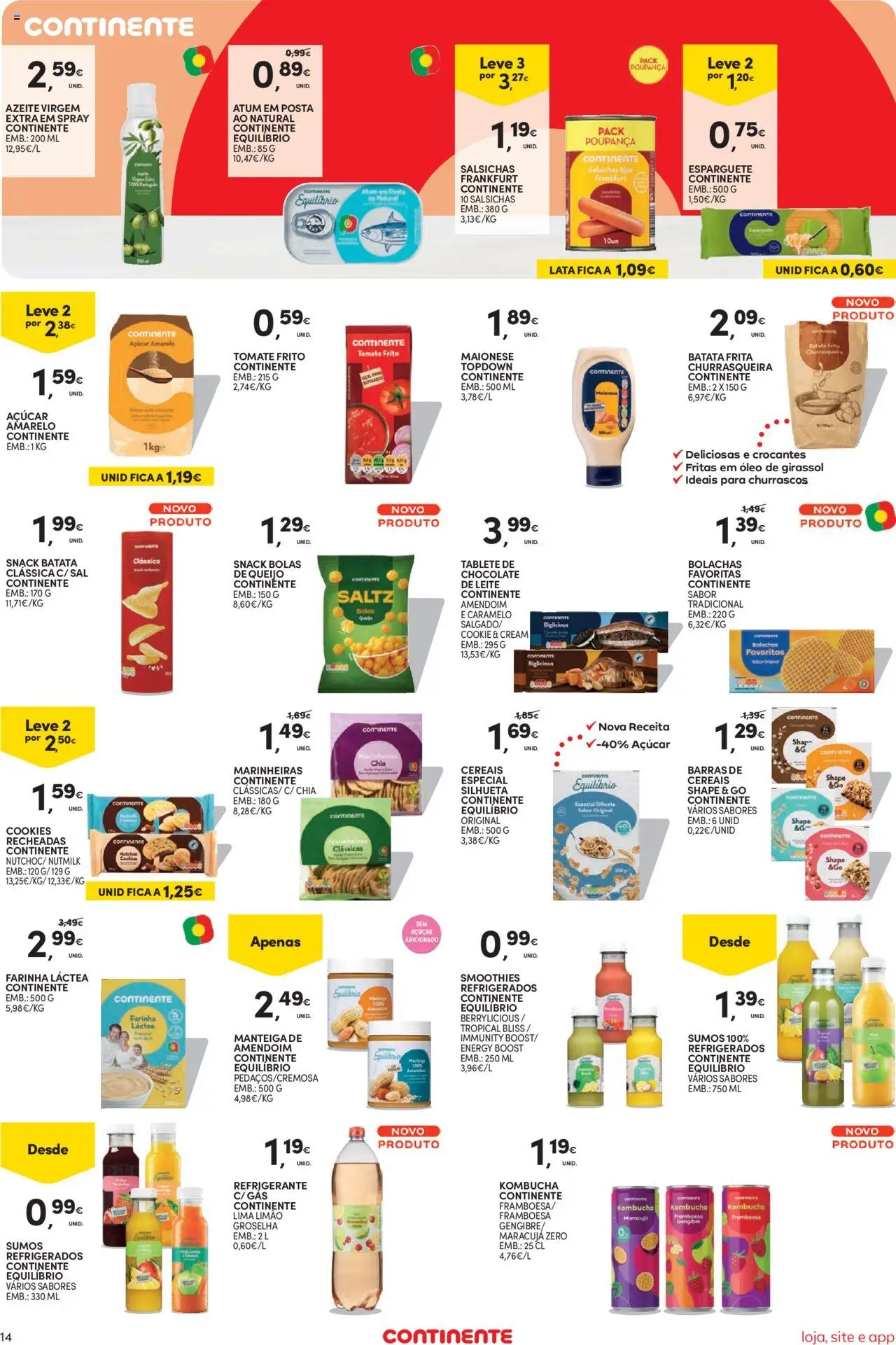 Continente Semanal Continente Bom Dia │ válido de 16.09.2025 | Página: 14 | Produtos: Azeite, Sal, Leite, Soda