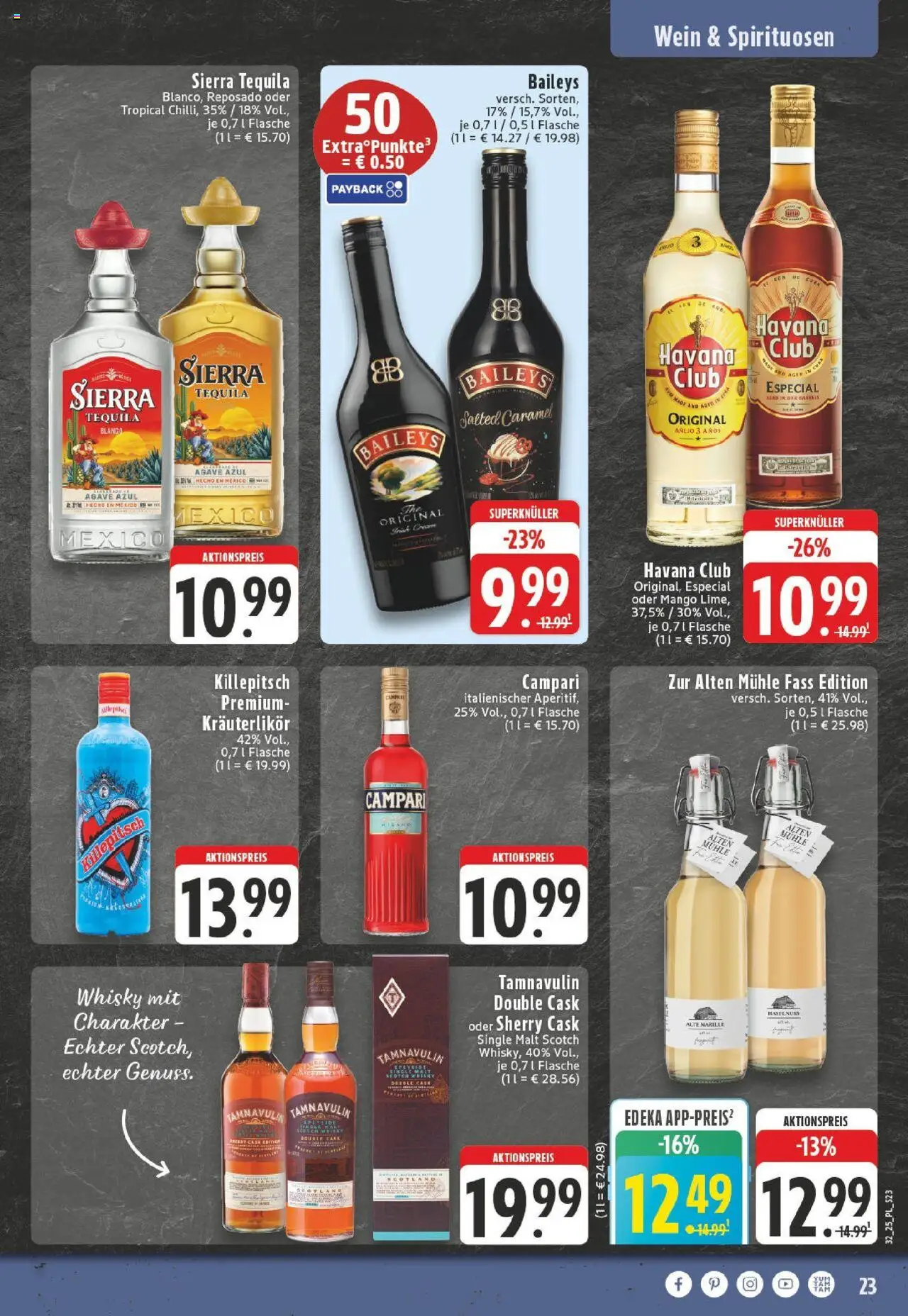 Edeka prospekt Düsseldorf-Derendorf	 - gültig ab dem 03.08.2025 | Seite: 23 | Produkte: Whisky, Mühle, Tequila, Wein