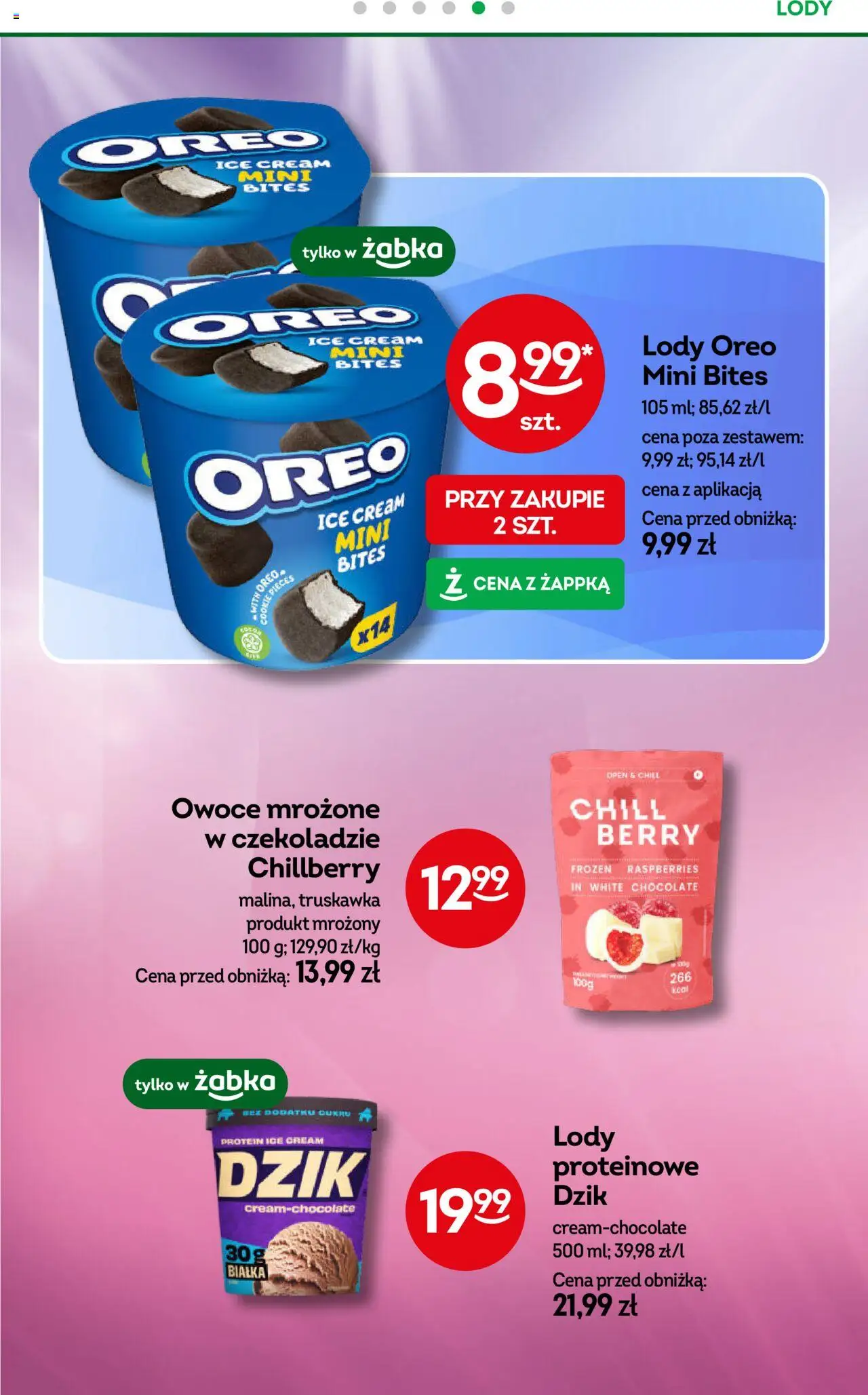 Żabka Gazetka od 04.06.2025 | Strona: 38 | Produkty: Lody proteinowe, Lody, Owoce