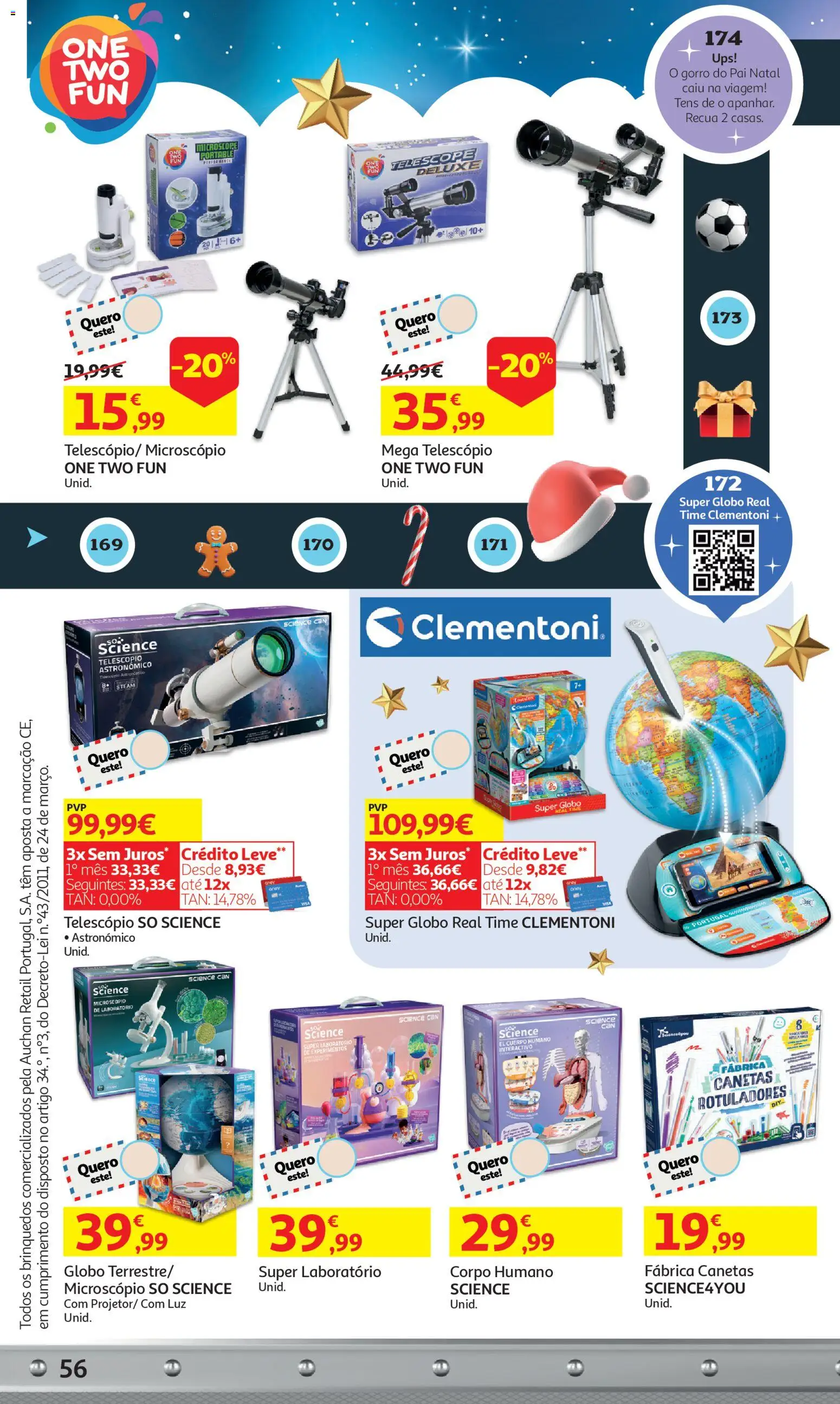 Auchan - A grande fábrica de Natal │ válido de 05.11.2025 | Página: 56 | Produtos: Telescópio, Gorro