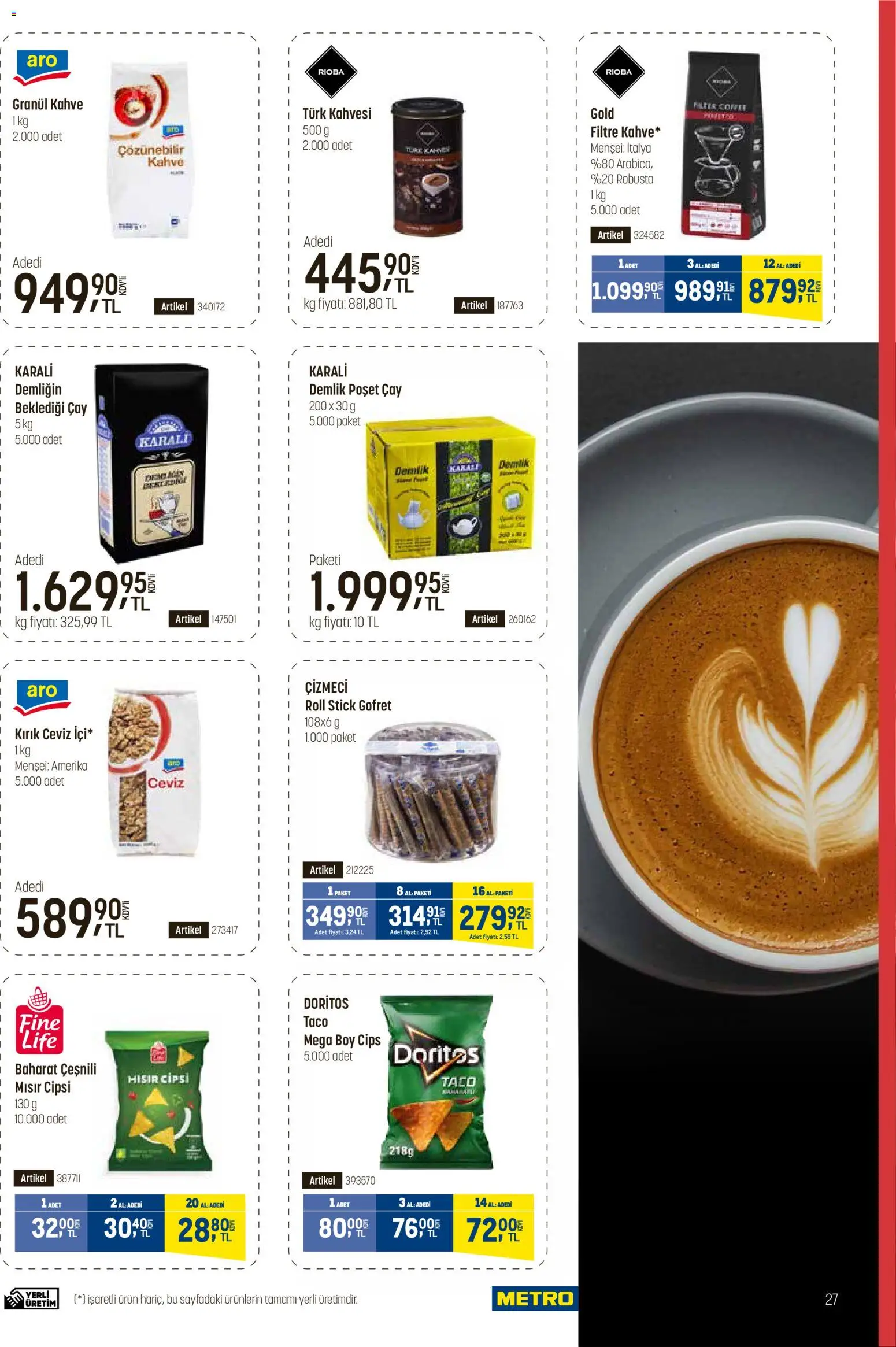 Metro - Fast Food Kataloğu - 15.04.2026 tarihinden itibaren geçerlidir | Sayfa: 27 | Ürünler: Çay, Cips, Demlik poşet çay, Mısır