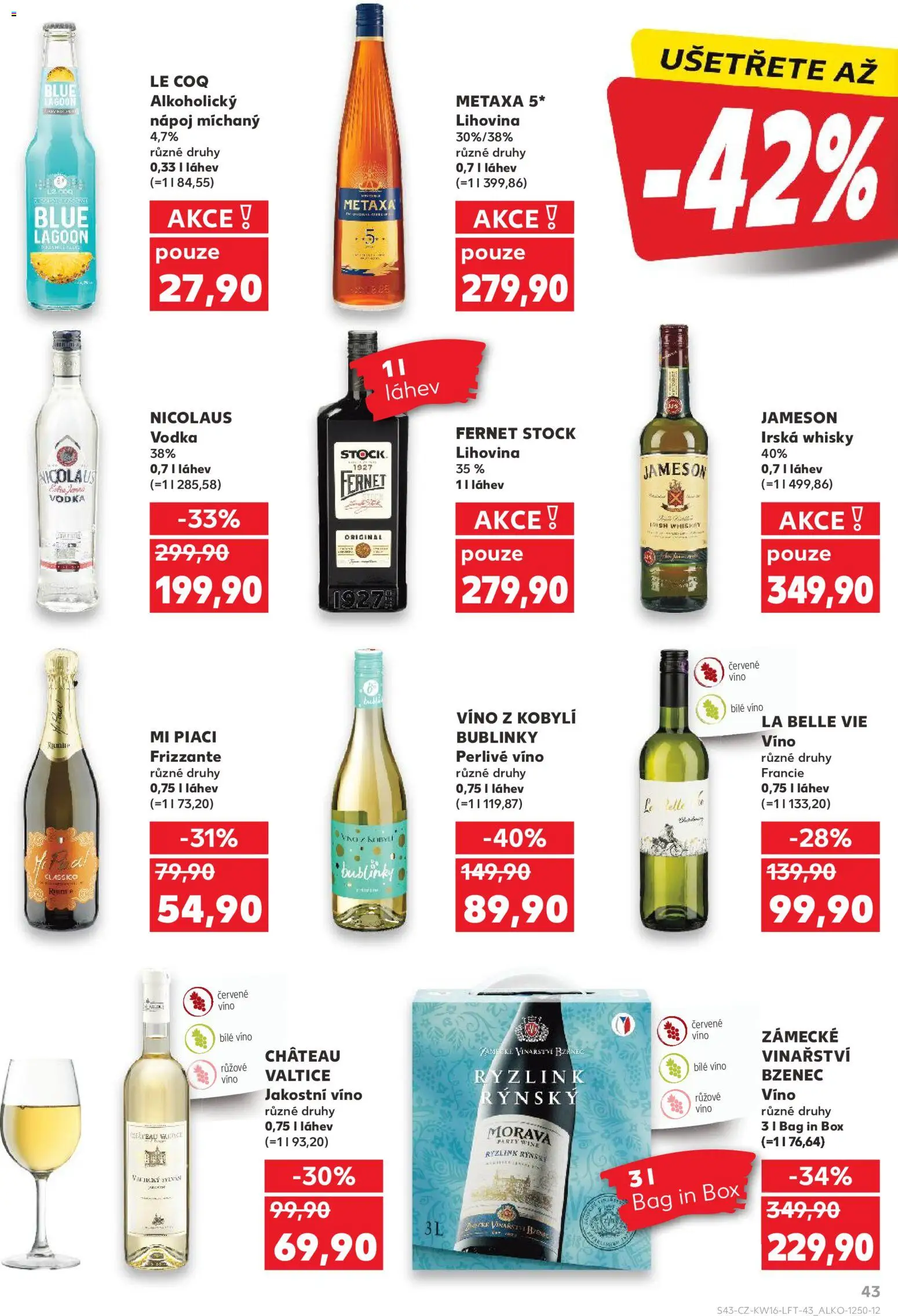 Kaufland leták - Praha 8 od 15.04.2026 | Strana: 43 | Produkty: Whiskey, Frizzante, Vodka, Růžové víno