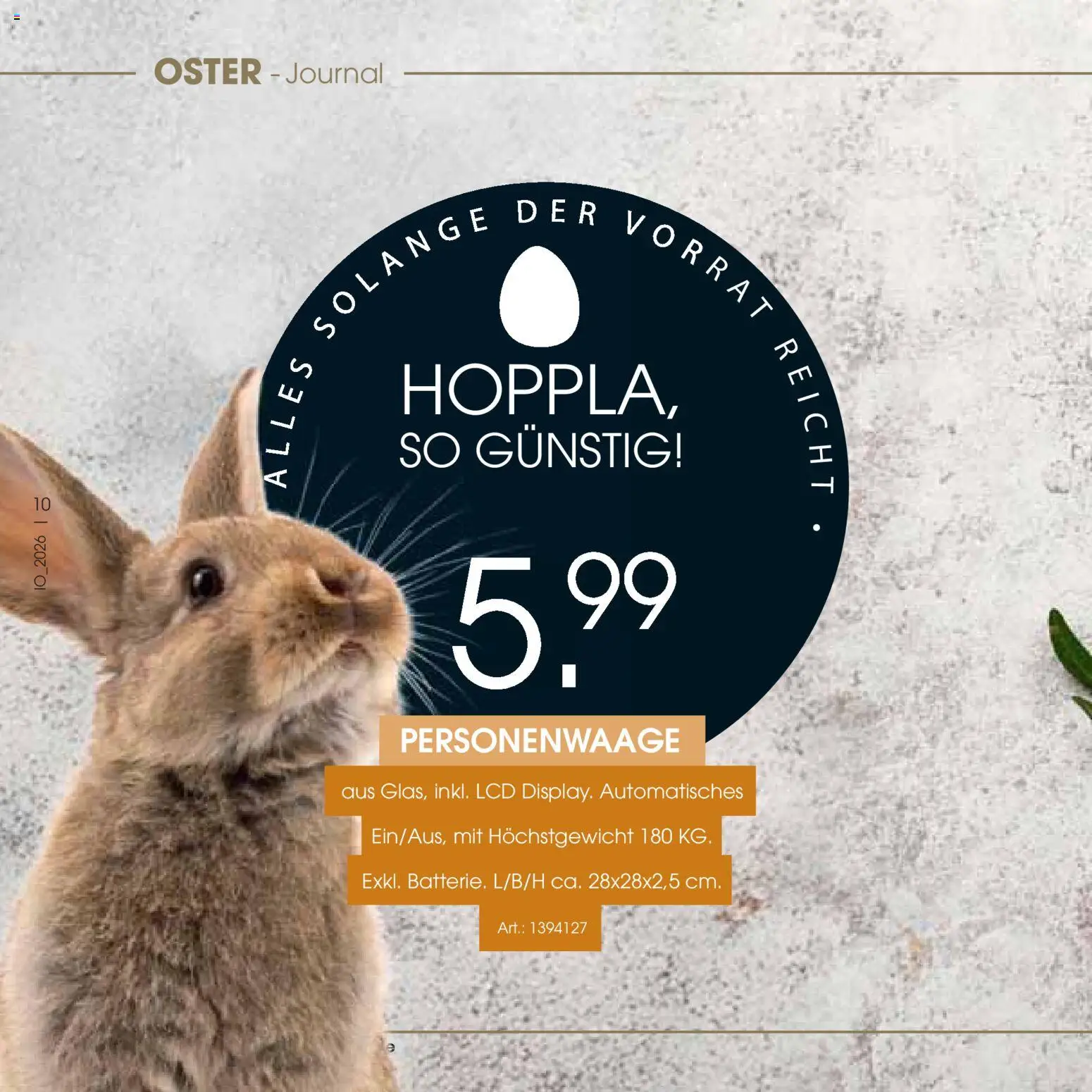 Zurbrüggen Oster-Journal – gültig ab 23.03.2026 | Seite: 10 | Produkte: Personenwaage