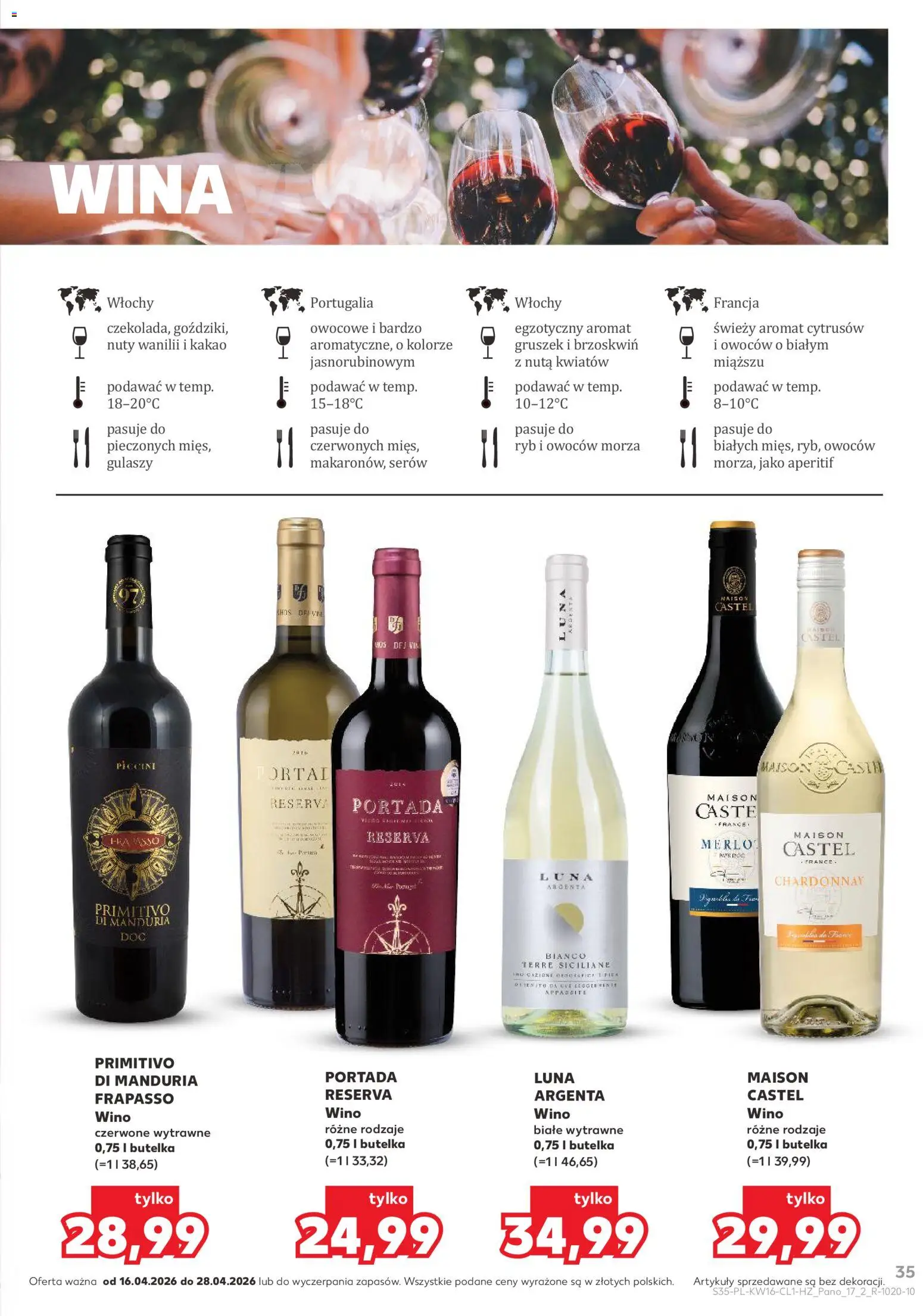 Kaufland Polsko leták - Barek od 16.04.2026 | Strana: 35 | Produkty: Primitivo Di Manduria, Primitivo, Kakao