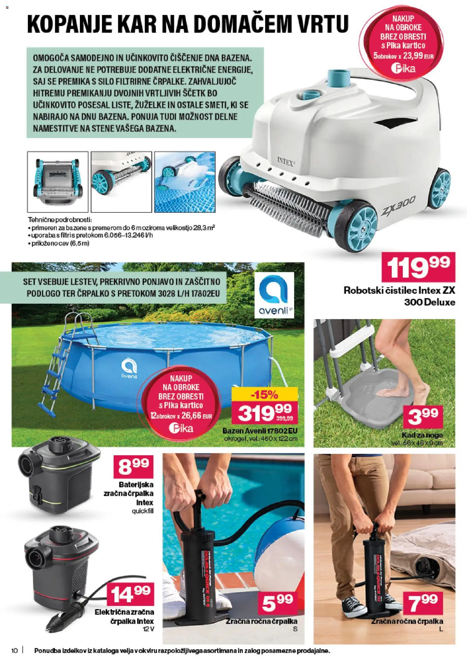 Novi Mercator katalog ponudbe – veljaven od 15.04.2026 | Stran: 10 | Izdelki: Bazen, Črpalka
