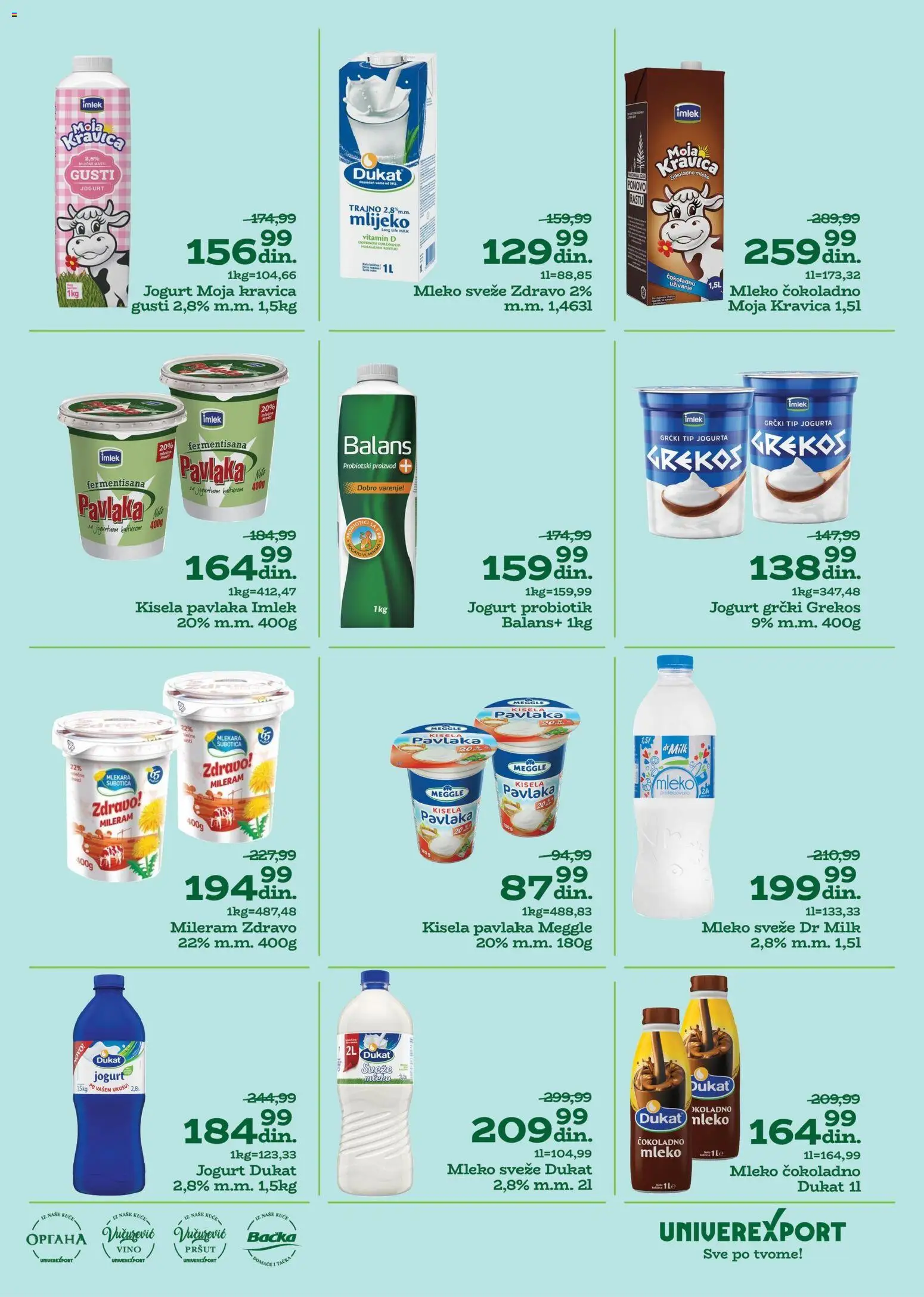 Univerexport katalog - važi od 27.10.2025 | Strana: 7 | Proizvode: Čokoladno mleko, Jogurt, Vino, Pavlaka