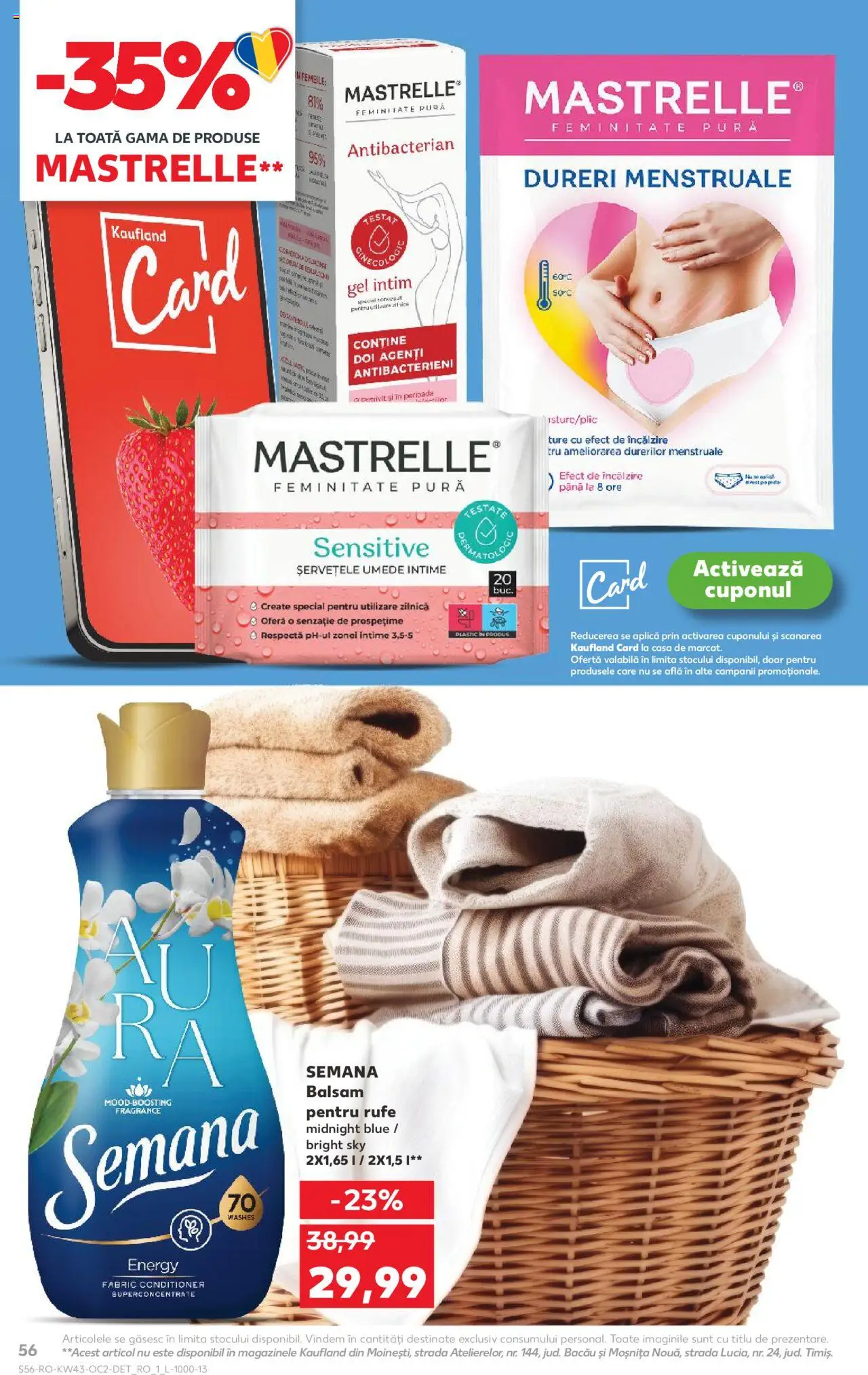 Noul catalog Kaufland – valabil de la 22.10.2025 | Pagină: 56 | Produse: Gel intim, Balsam, Șervețele umede