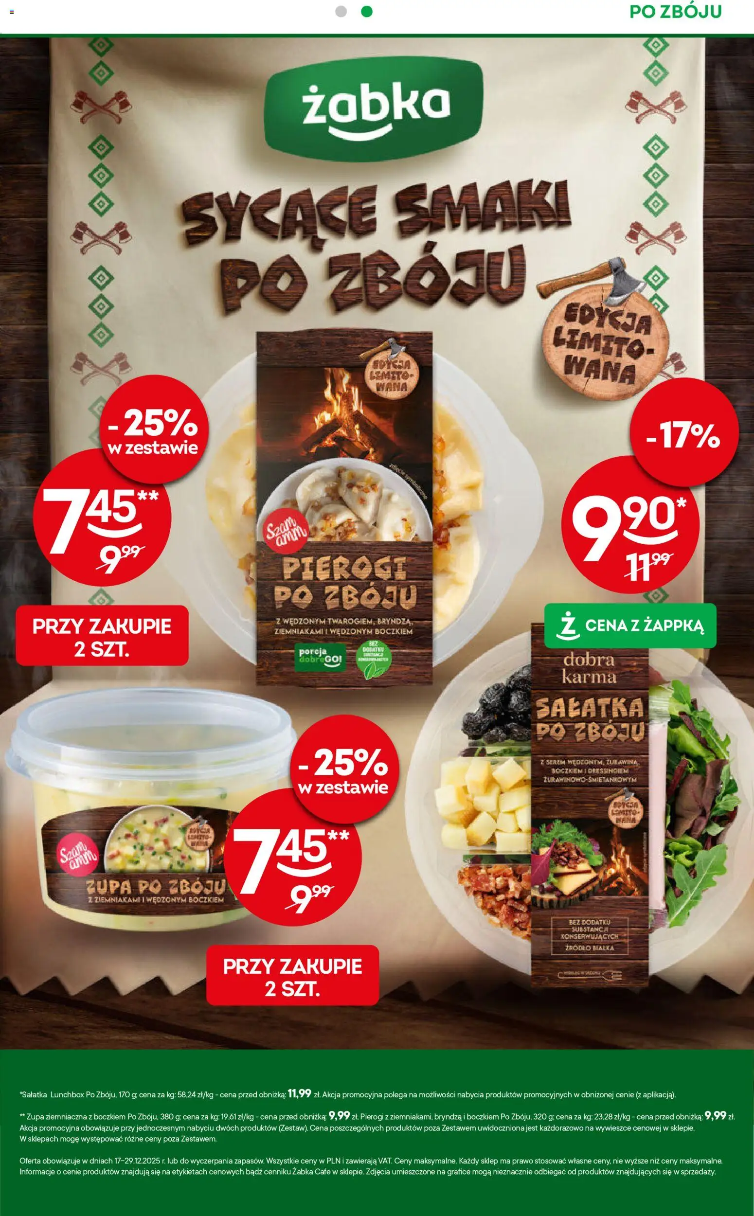 Żabka Gazetka od 17.12.2025 | Strona: 13 | Produkty: Pierogi, Bryndza, Zupa, Sałatka