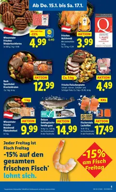 Lidl Flugblatt ab 15.01.2026 gültig | Seite: 5 | Produkte: Wurst, Fisch