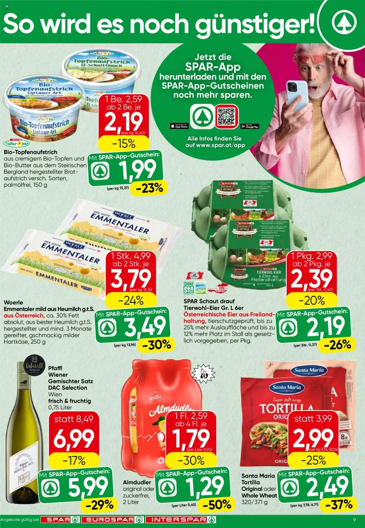 Spar Flugblatt - Oberösterreich gültig ab 09.10.2025 | Seite: 9 | Produkte: Eier, Brot