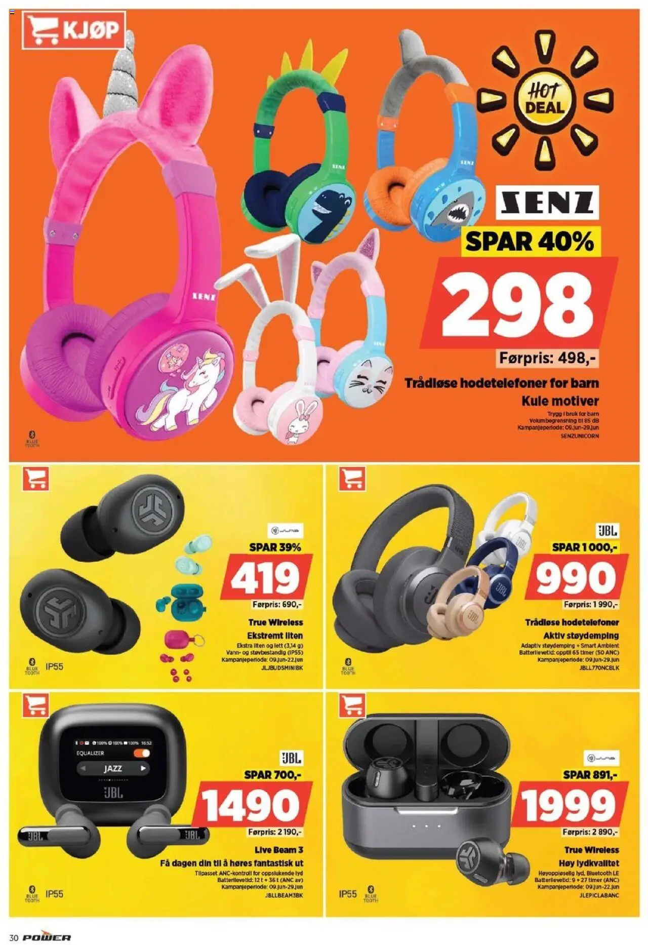  | Side: 30 | Produkter: Lyd, Hodetelefoner, Суміш дитяча, Вермішель