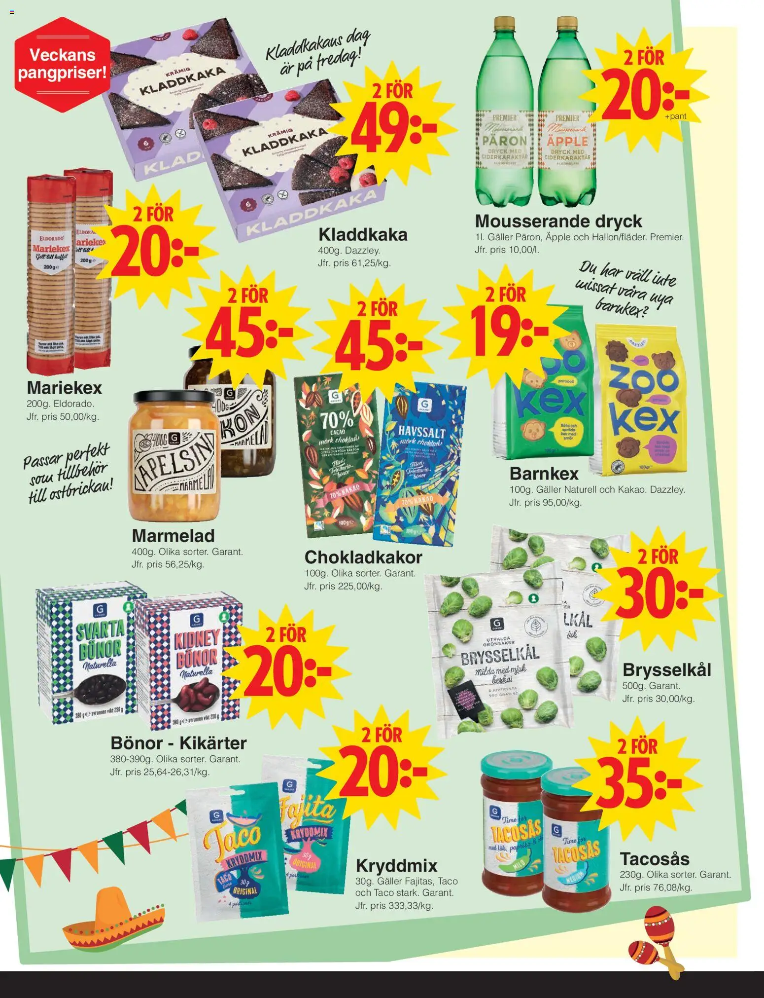 Matöppet reklamblad aktuell från 03.11.2025 | Sida: 2 | Produkter: Tacosås, Kladdkaka, Choklad, Äpple
