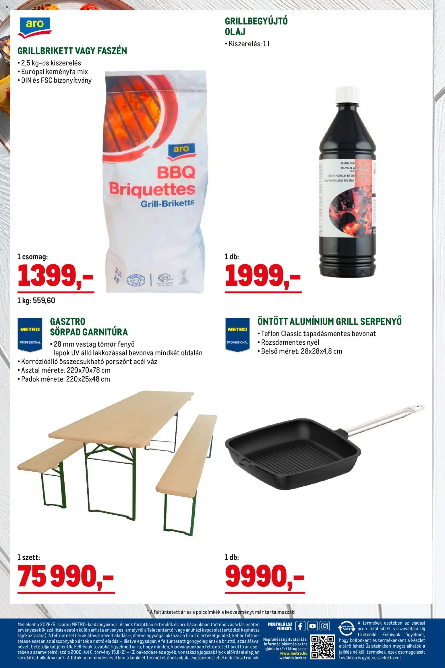 Metro akciós ujság - amely érvényes a következő dátumtól: 02.05.2026 | Oldal: 20 | Termékek: Sörpad, Szőlő, Grill, Olaj