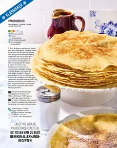 PANNENKOEKEN, Lunchgerecht - 8 porties. Recept voor pannenkoeken. - Voorbeeld van een folder van Albert Heijn, geldig van 20.03.2026 | Pagina: 14 | Producten: Schep, Appels, Kom, Roomboter