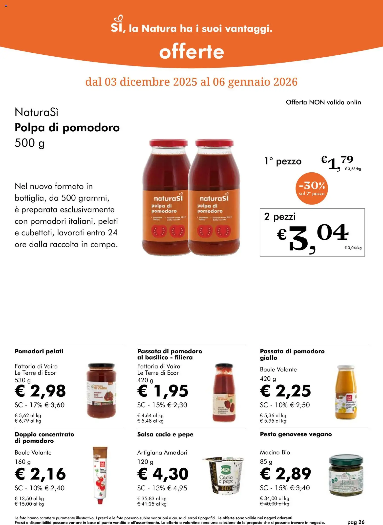 Volantino Natura Sì del 03.12.2025 | Pagina: 26