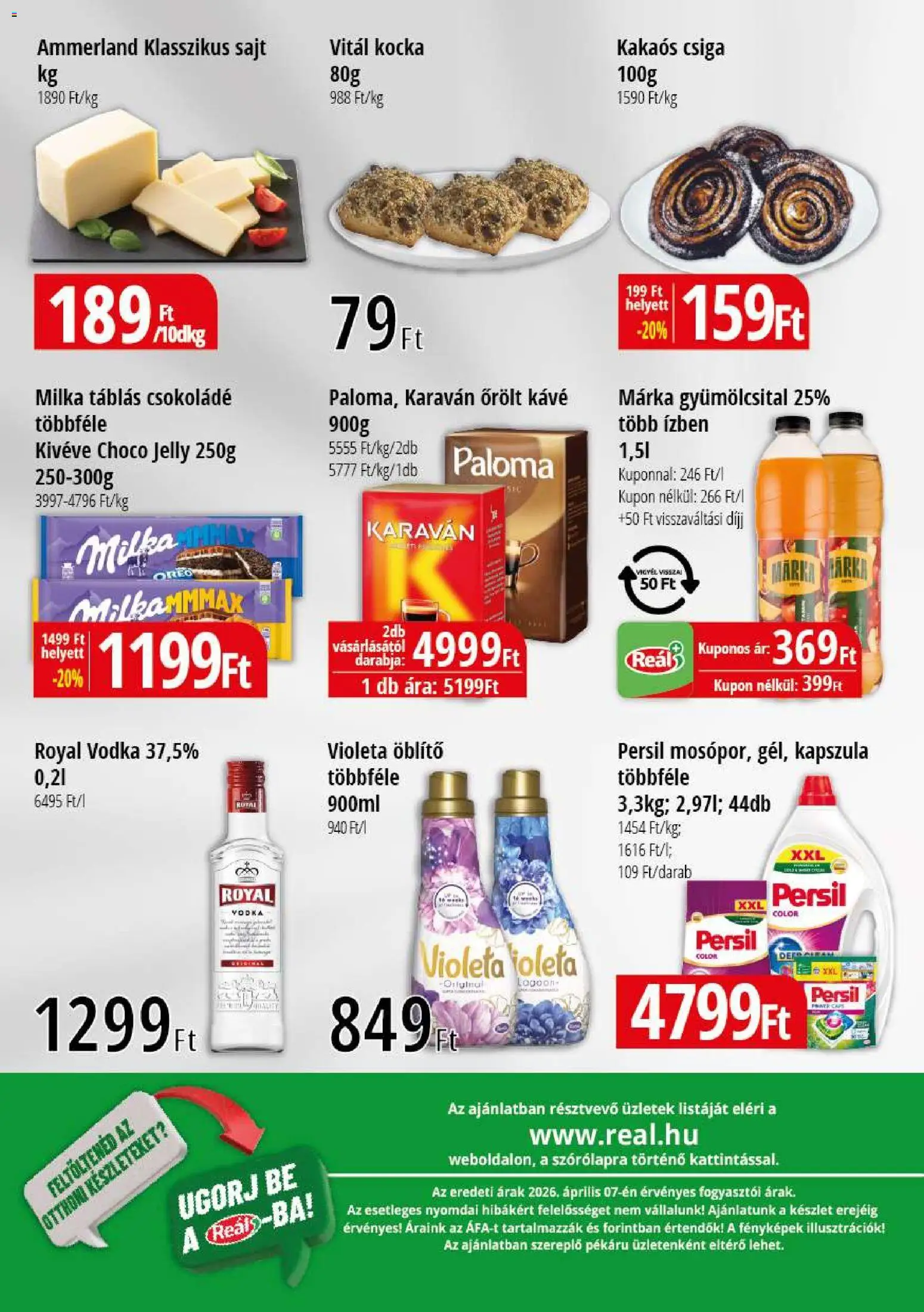 Reál akciós ujság - amely érvényes a következő dátumtól: 16.04.2026 | Oldal: 2 | Termékek: Persil, Öblítő, Csokoládé, Őrölt kávé