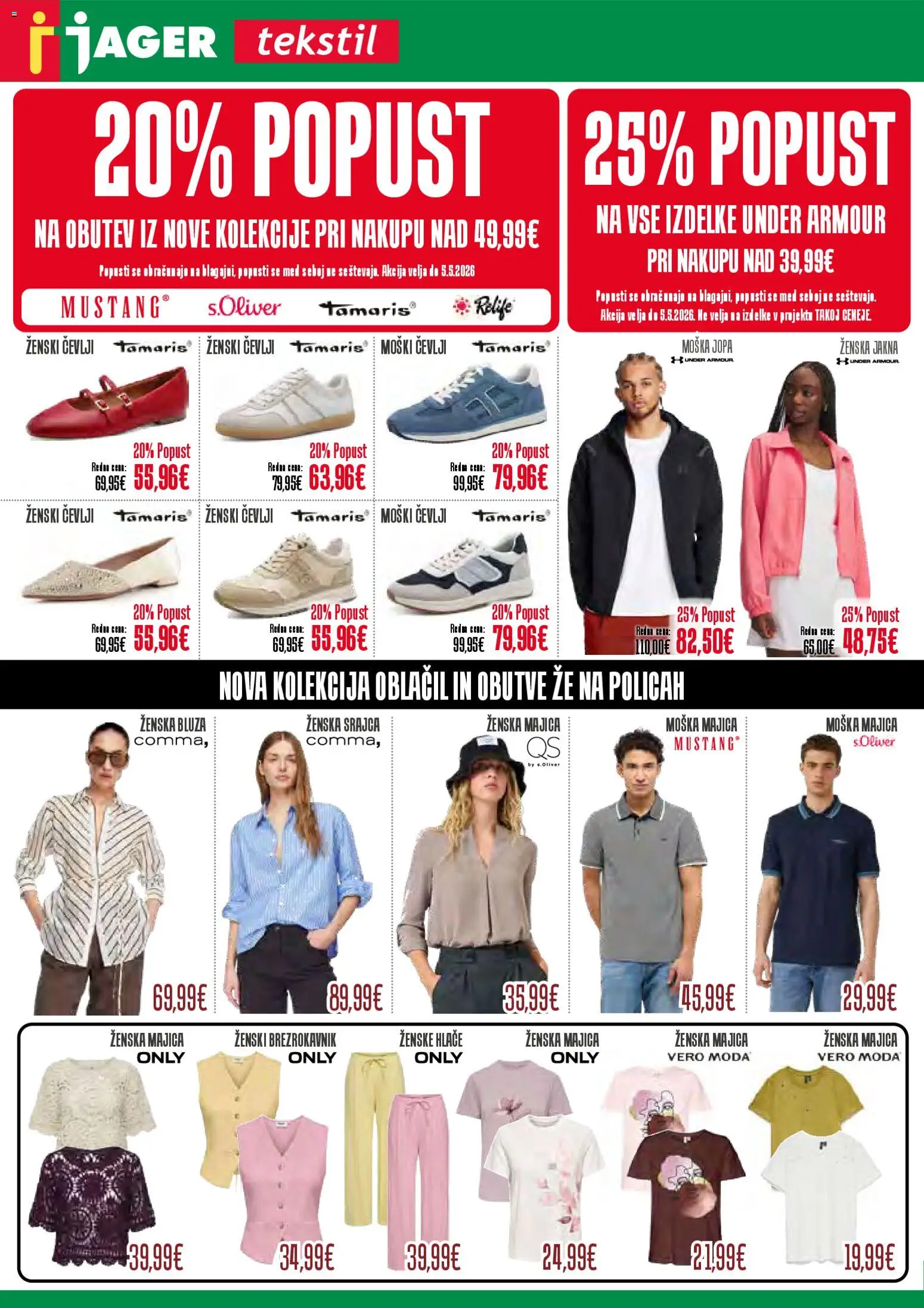 Novi Jager katalog ponudbe – veljaven od 22.04.2026 | Stran: 1 | Izdelki: Majica, Brezrokavnik, Hlace, Cevlji