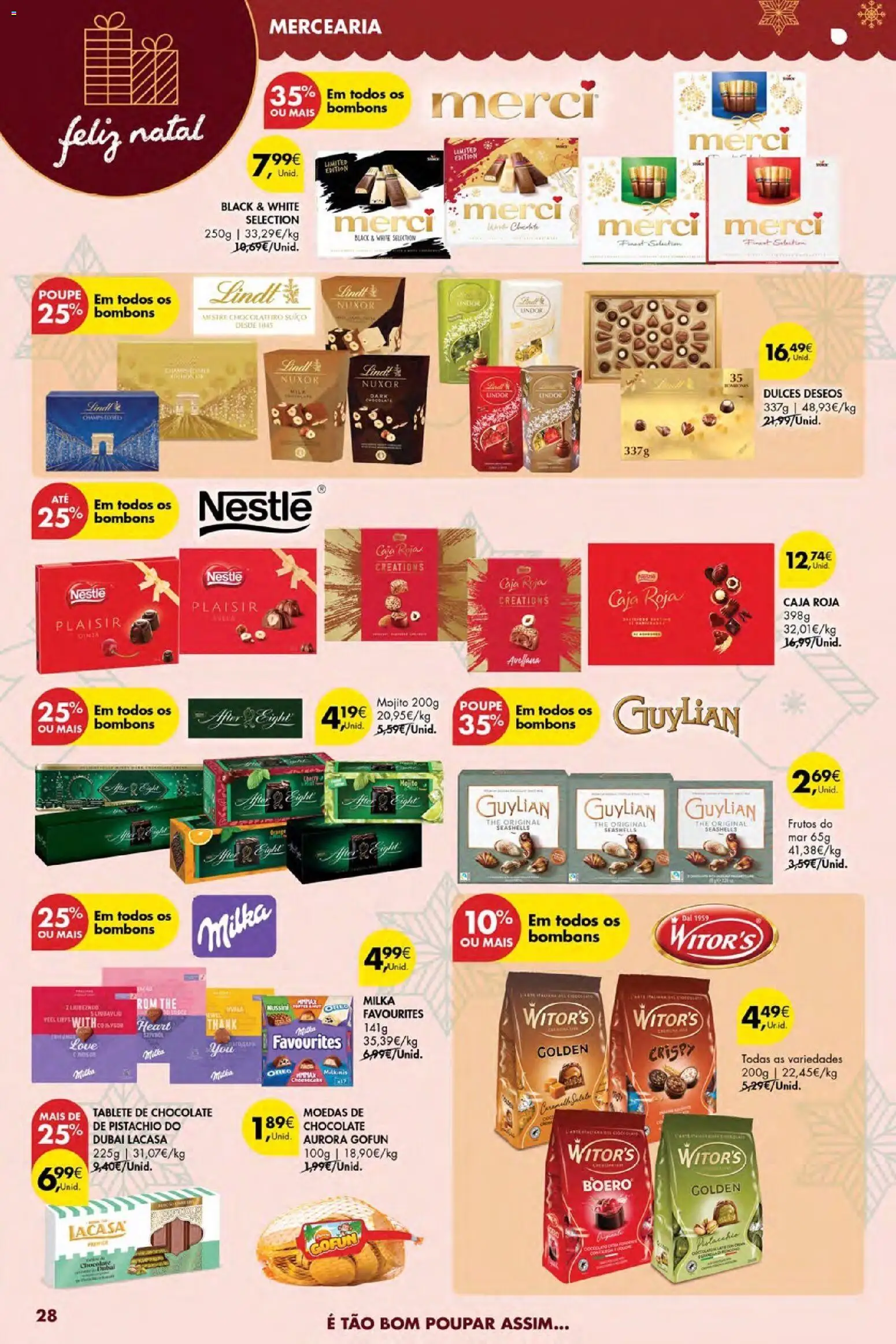 Pingo Doce Black Friday │ válido de 27.11.2025 | Página: 28 | Produtos: Nestlé, Chocolate, Frutos do mar