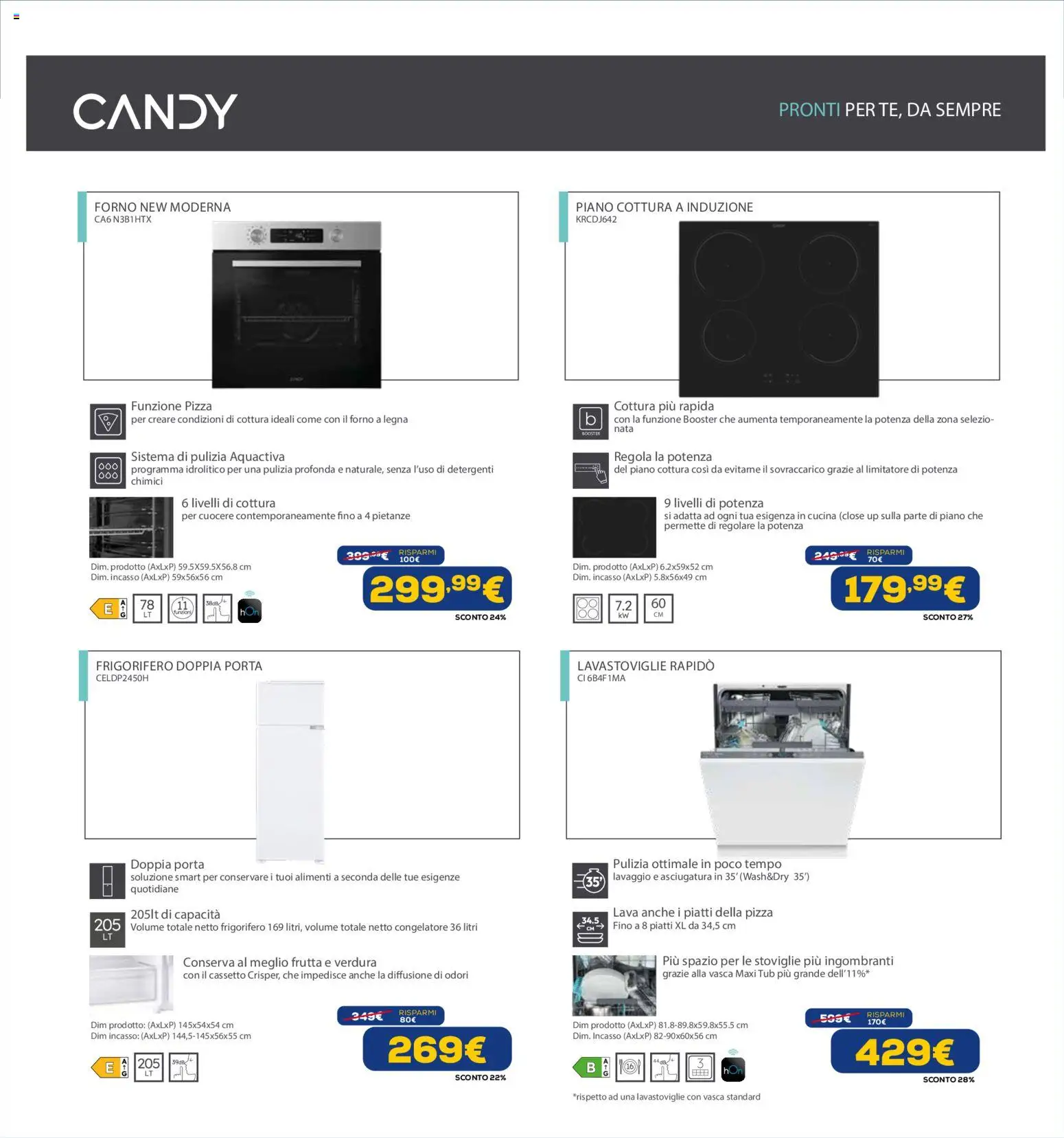 Volantino Euronics del 23.04.2026 | Pagina: 26 | Prodotti: Pizza, Piano cottura, Lavastoviglie, Il forno