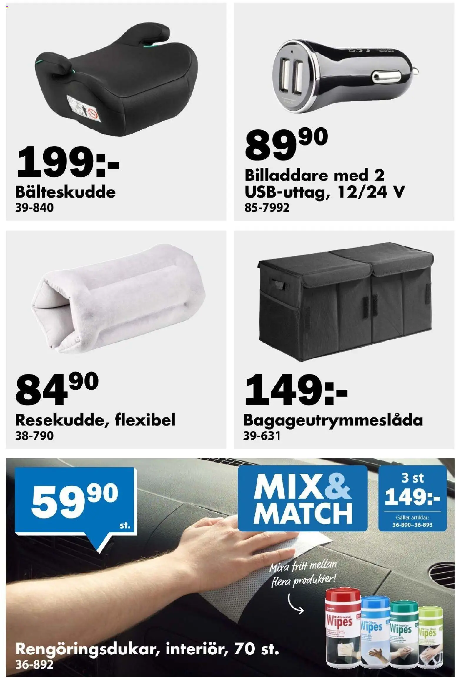 Biltema reklamblad aktuell från 29.01.2026 | Sida: 3 | Produkter: Galler, Billaddare
