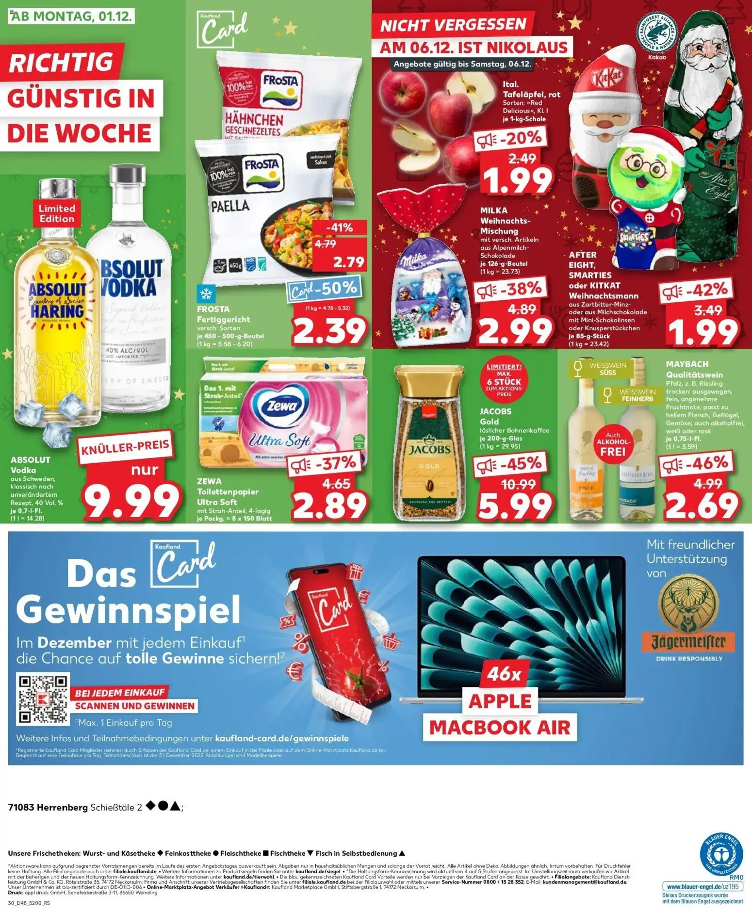 Kaufland prospekt Herrenberg	 – gültig ab 27.11.2025 | Seite: 30 | Produkte: Smarties, Zewa, Vodka, Toilettenpapier