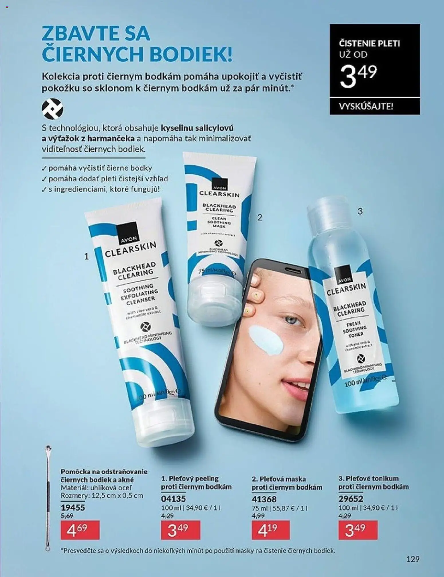 Nové Avon akcie – leták je platný od 01.01.2026 | Strana: 129 | Produkty: Maska, Peeling, Toner