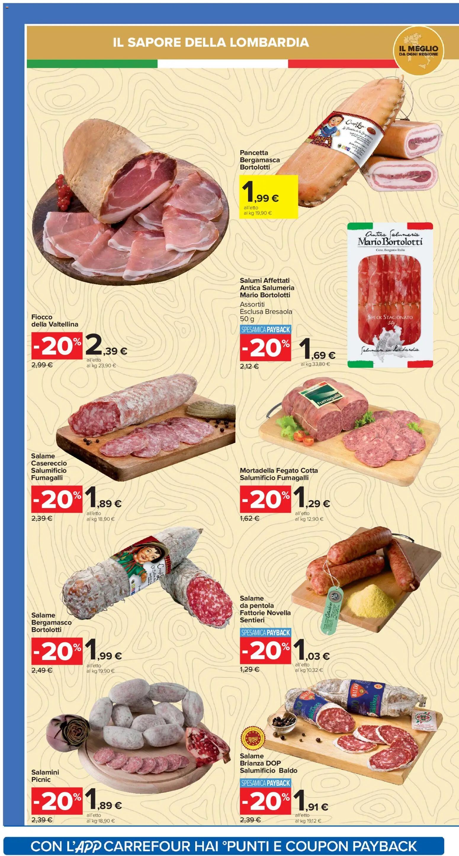 Volantino Carrefour del 16.12.2025 | Pagina: 12 | Prodotti: Salame, Bresaola, Pancetta, Mortadella