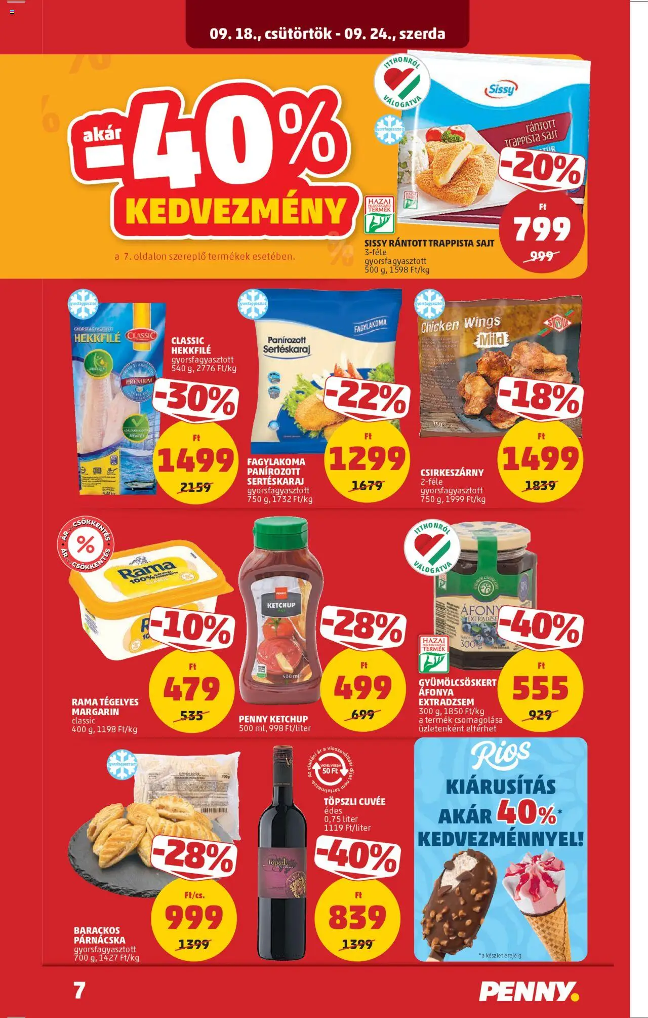 PENNY akciós ujság - amely érvényes a következő dátumtól: 18.09.2025 | Oldal: 9 | Termékek: Áfonya, Rama, Sajt, Trappista sajt