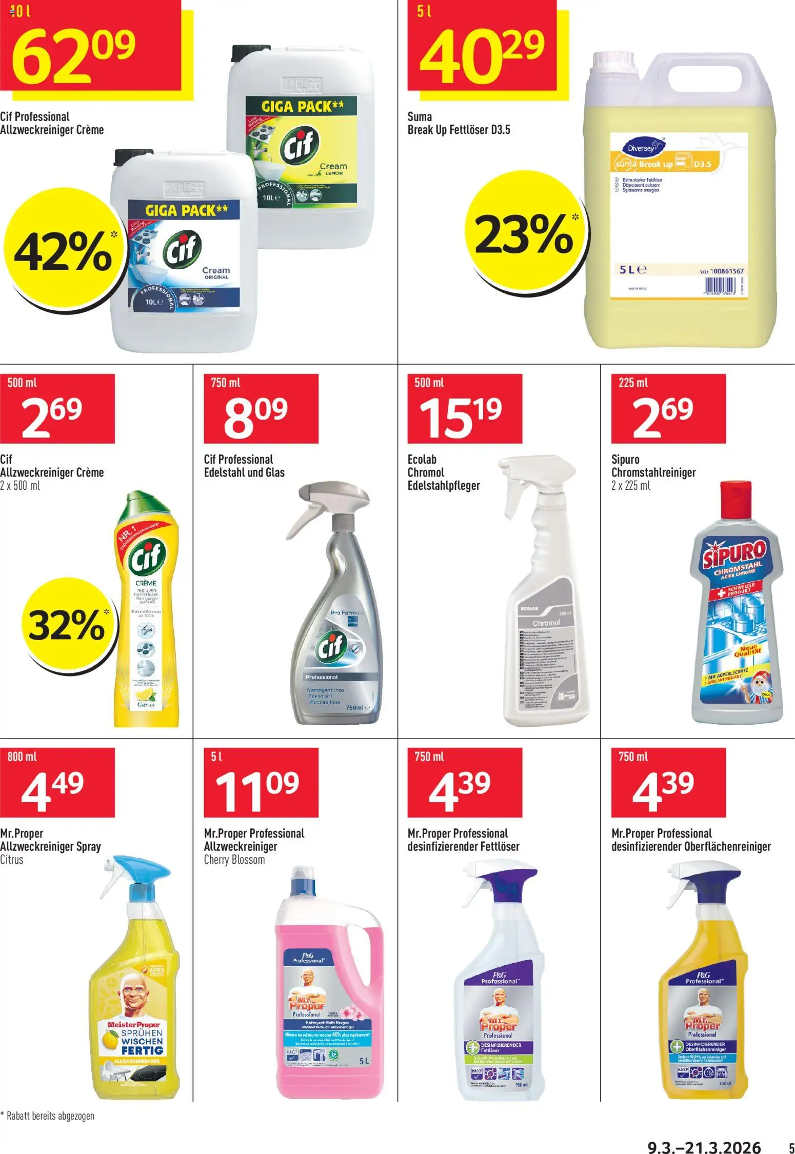 Prodega aktionen Reinigung – gültig ab 09.03.2026 | Seite: 5 | Produkte: Creme