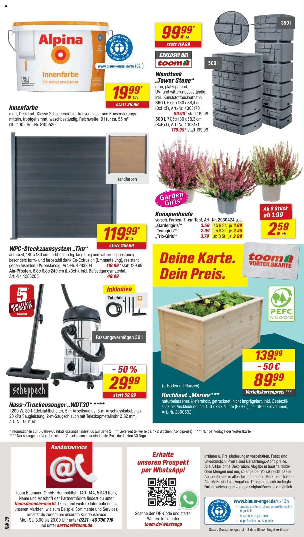 Toom Baumarkt Prospekt 	 - gültig ab dem 23.08.2025 | Seite: 14 | Produkte: Hochbeet, Uhr