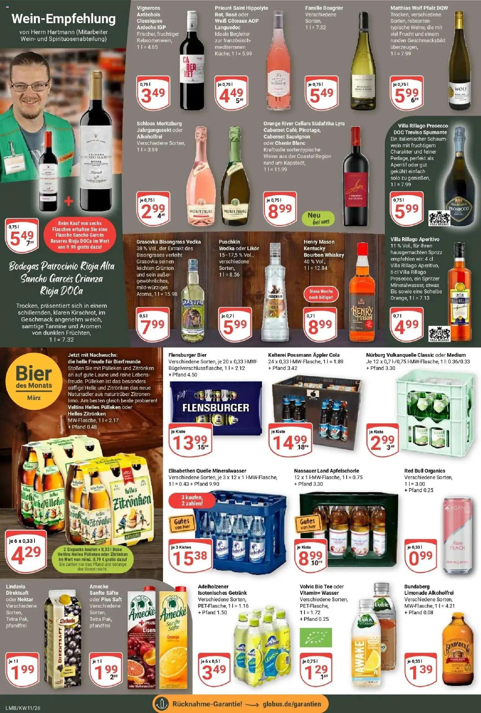 Globus prospekt Limburg	 – gültig ab 09.03.2026 | Seite: 16 | Produkte: Saft, Wein, Bourbon, Zitronen
