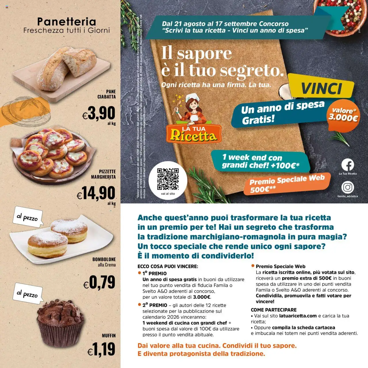 Volantino Famila del 21.08.2025 | Pagina: 5 | Prodotti: Crema, Pane, Tè, Muffin