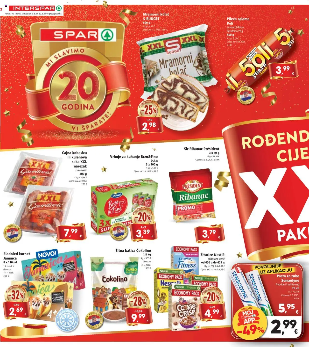 Interspar katalog | vrijedi od 06.08.2025 | Stranica: 2 | Proizvodi: Salama, Narezak, Perutnina Ptuj, Pasta