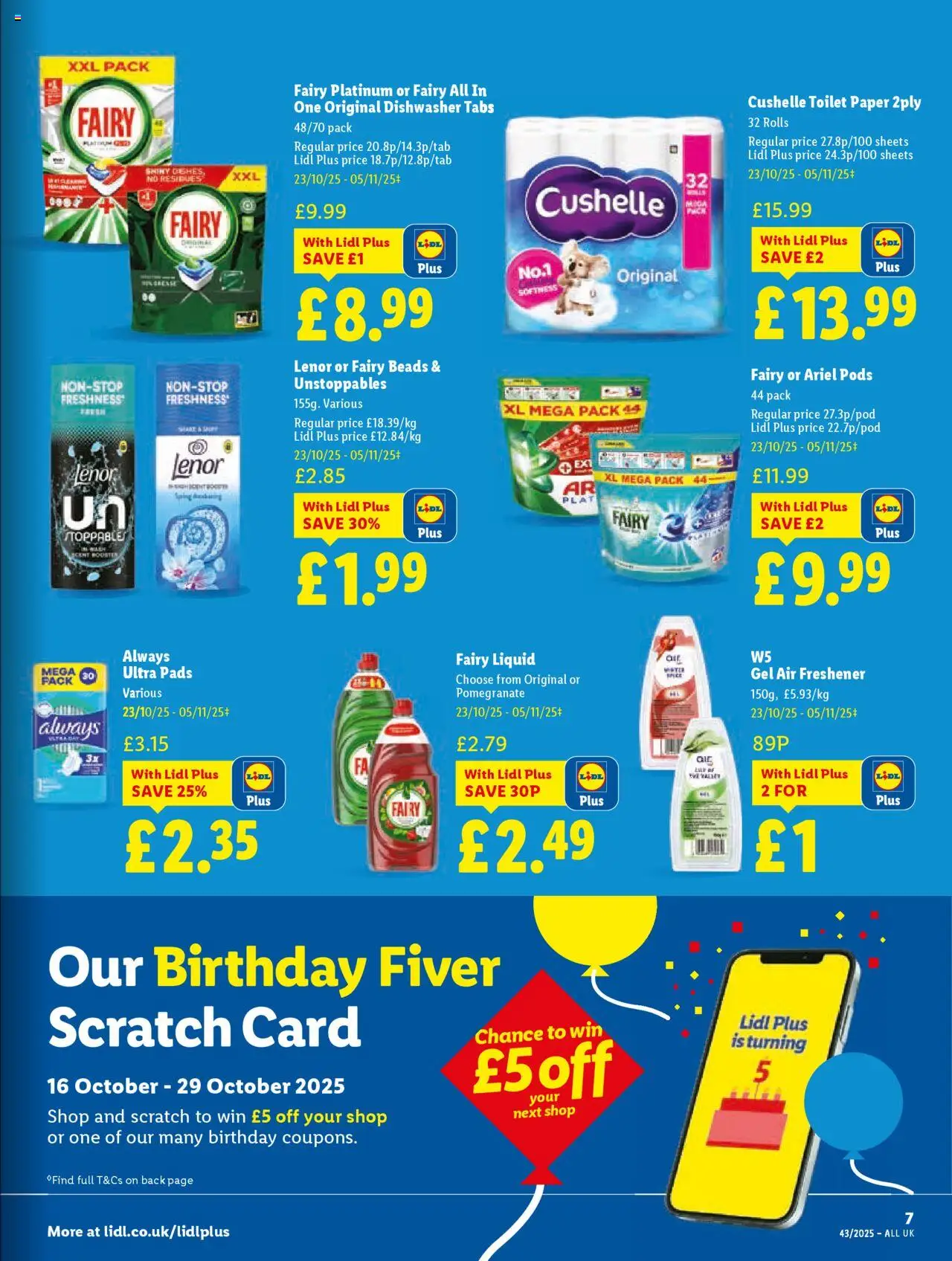 {H1} | Page: 7 | Products: Toilet, Lenor, Toilet paper, Dishwasher
