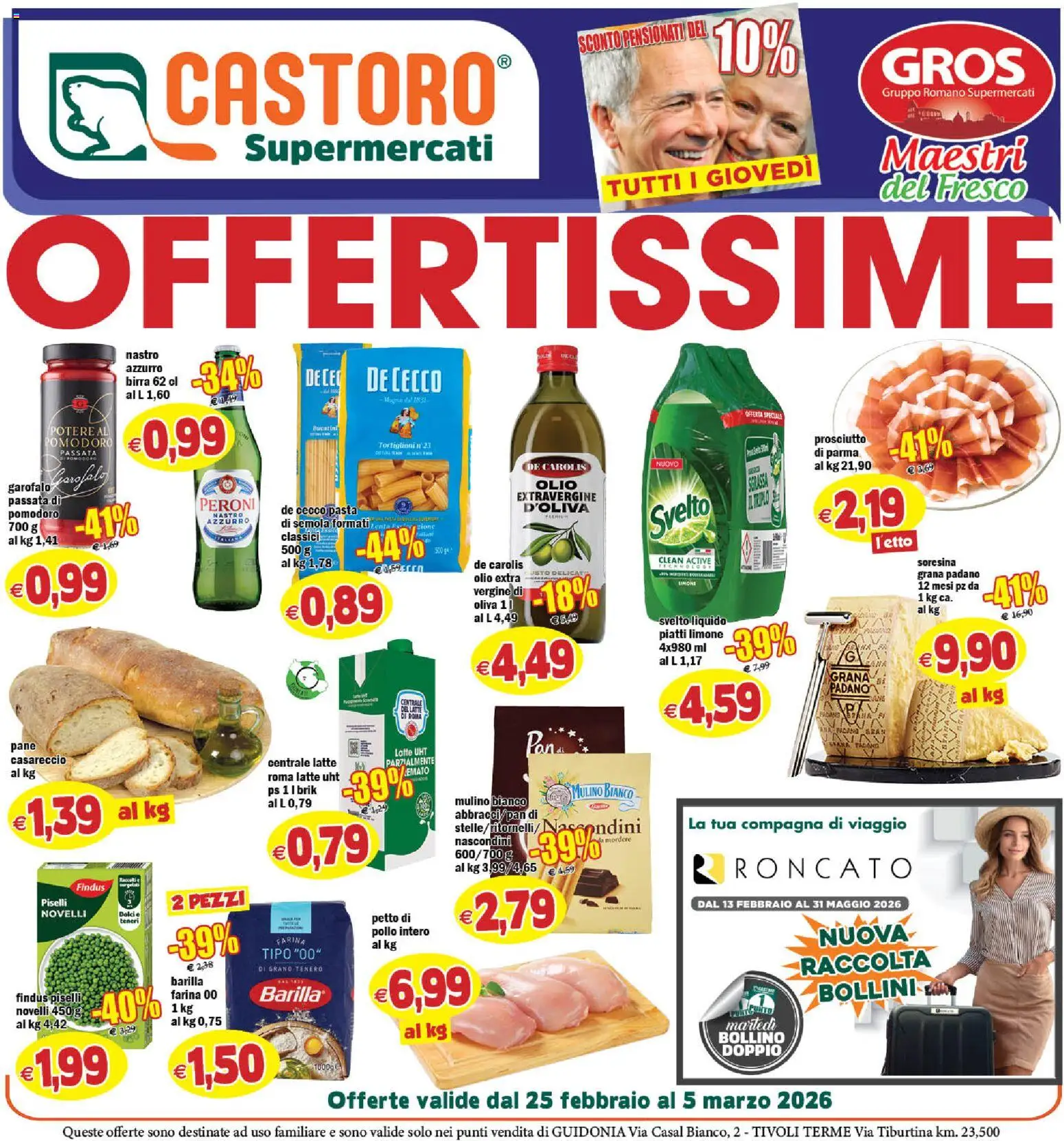 Volantino Il Castoro del 25.02.2026 | Pagina: 1 | Prodotti: Birra, Pomodoro, Olio, Farina