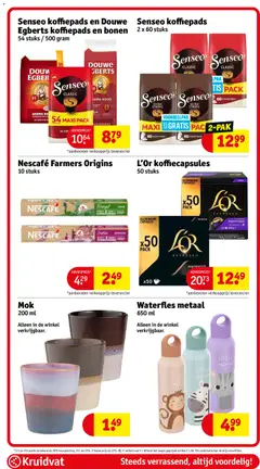 Senseo koffiepads en Douwe Egberts koffiepads en bonen, 54 stuks / 500 gram - Voorbeeld van een folder van Kruidvat, geldig van 20.04.2026 | Pagina: 81 | Producten: Koffiepads, Koffiecapsules, Kan, Pads