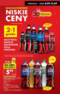 Napój gazowany, 1,75 l: Pepsi, Pepsi Twist, Pepsi Zero, Mirinda, 7 up Zero, Napój gazowany od 08.09.2025 | Strona: 11