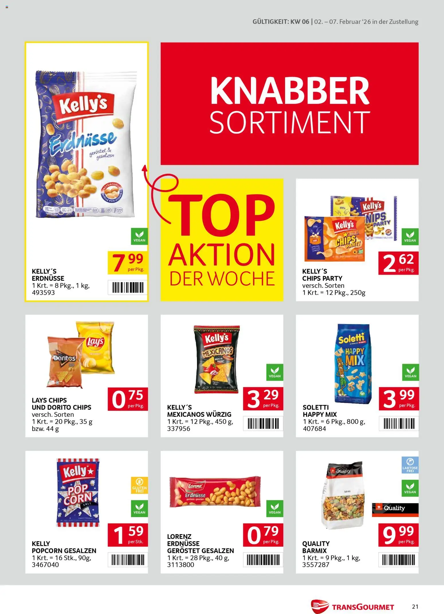 Transgourmet Zustellaktion gültig ab 02.02.2026 | Seite: 21 | Produkte: Chips, Salz, Папионка