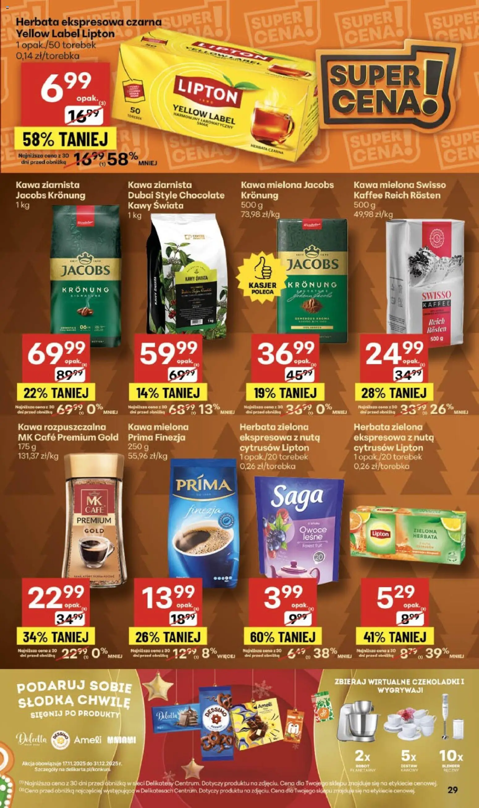 Delikatesy Centrum Gazetka - Sklepy Własne od 04.12.2025 | Strona: 29 | Produkty: Kawa ziarnista, Kawa rozpuszczalna, Delikatesy, Kawa